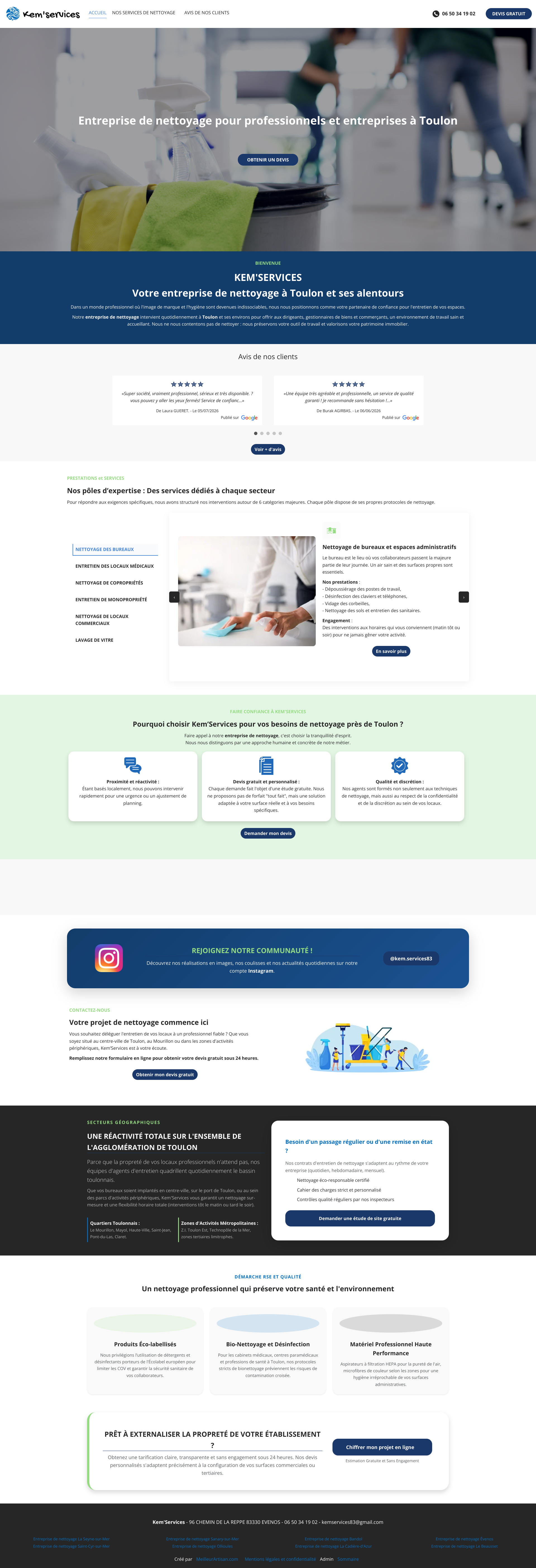 Aperçu du site