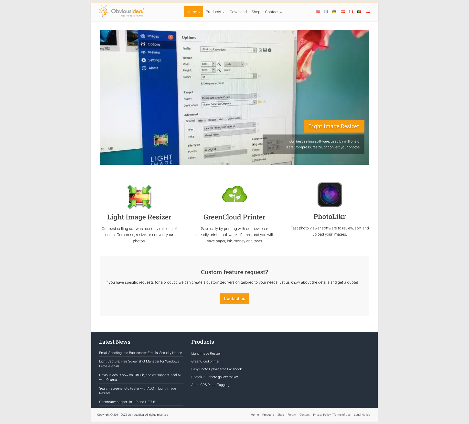 Aperçu du site