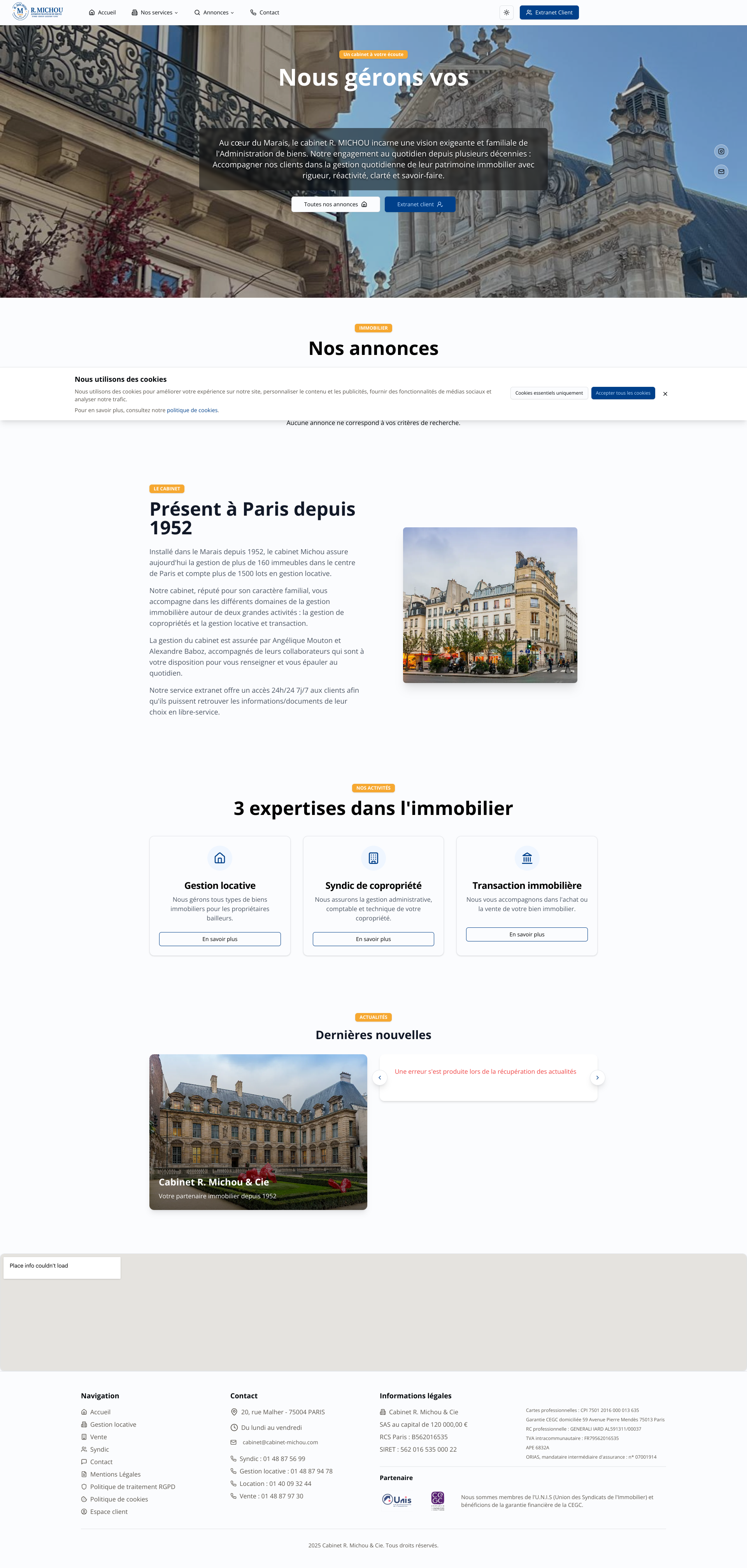 Aperçu du site