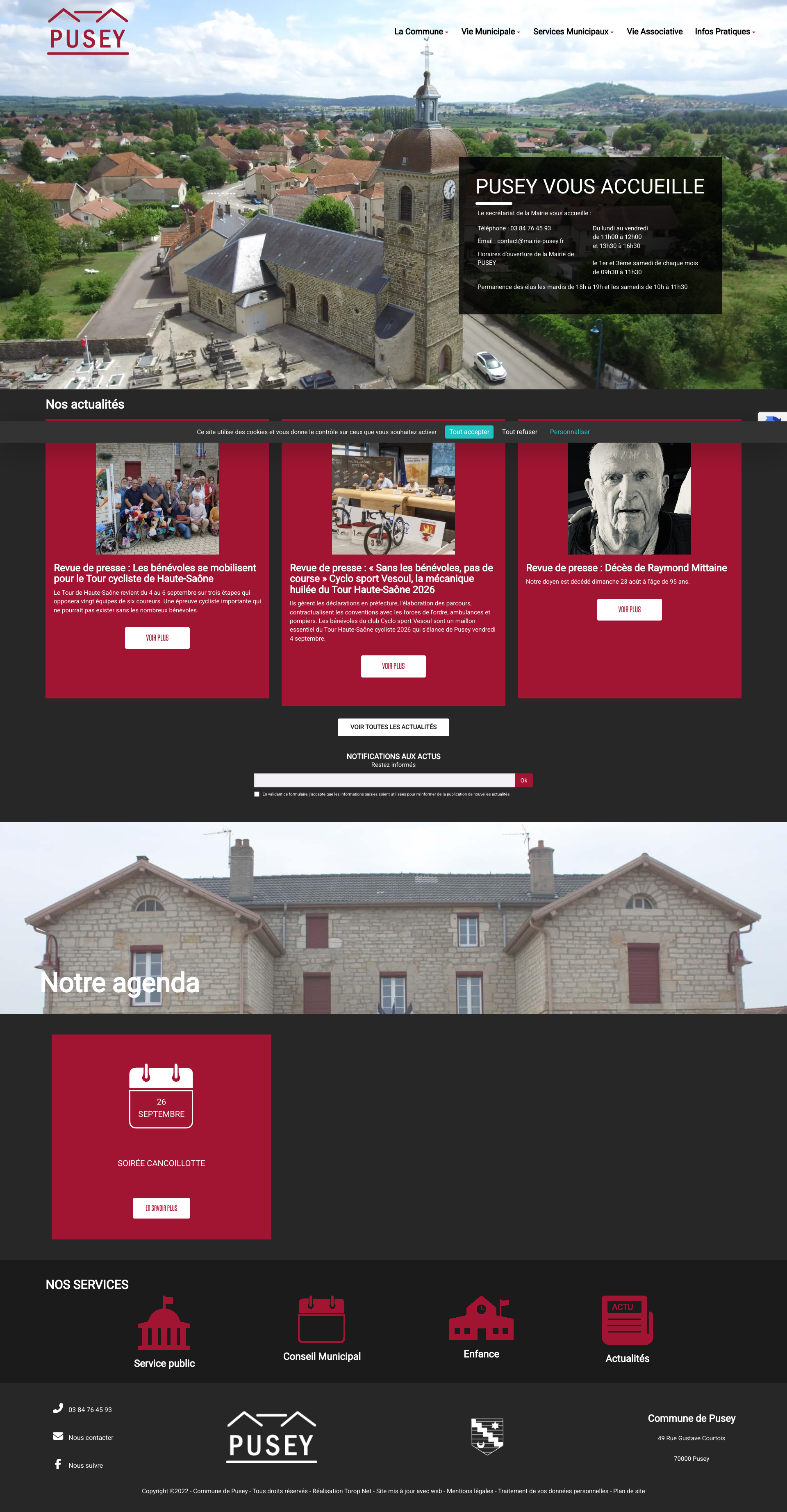 Aperçu du site