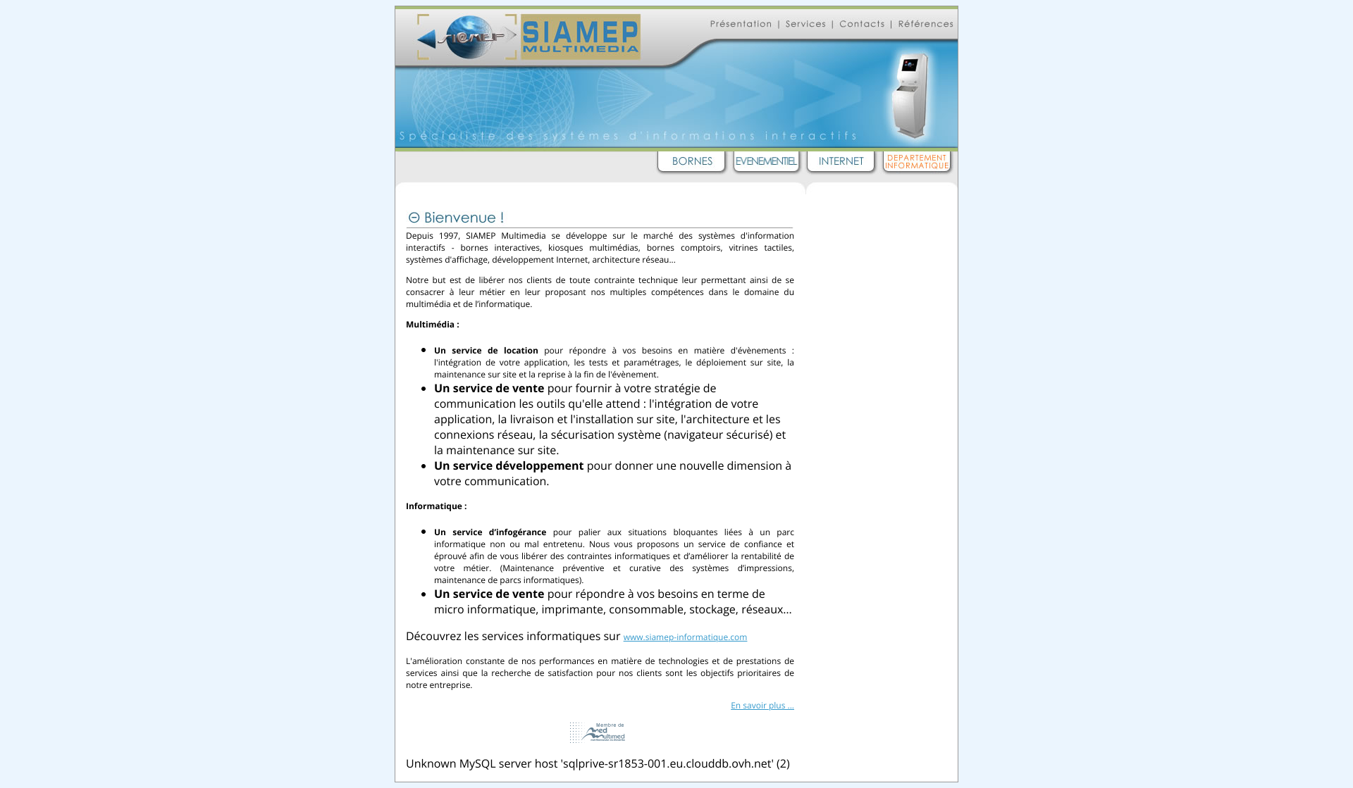 Aperçu du site