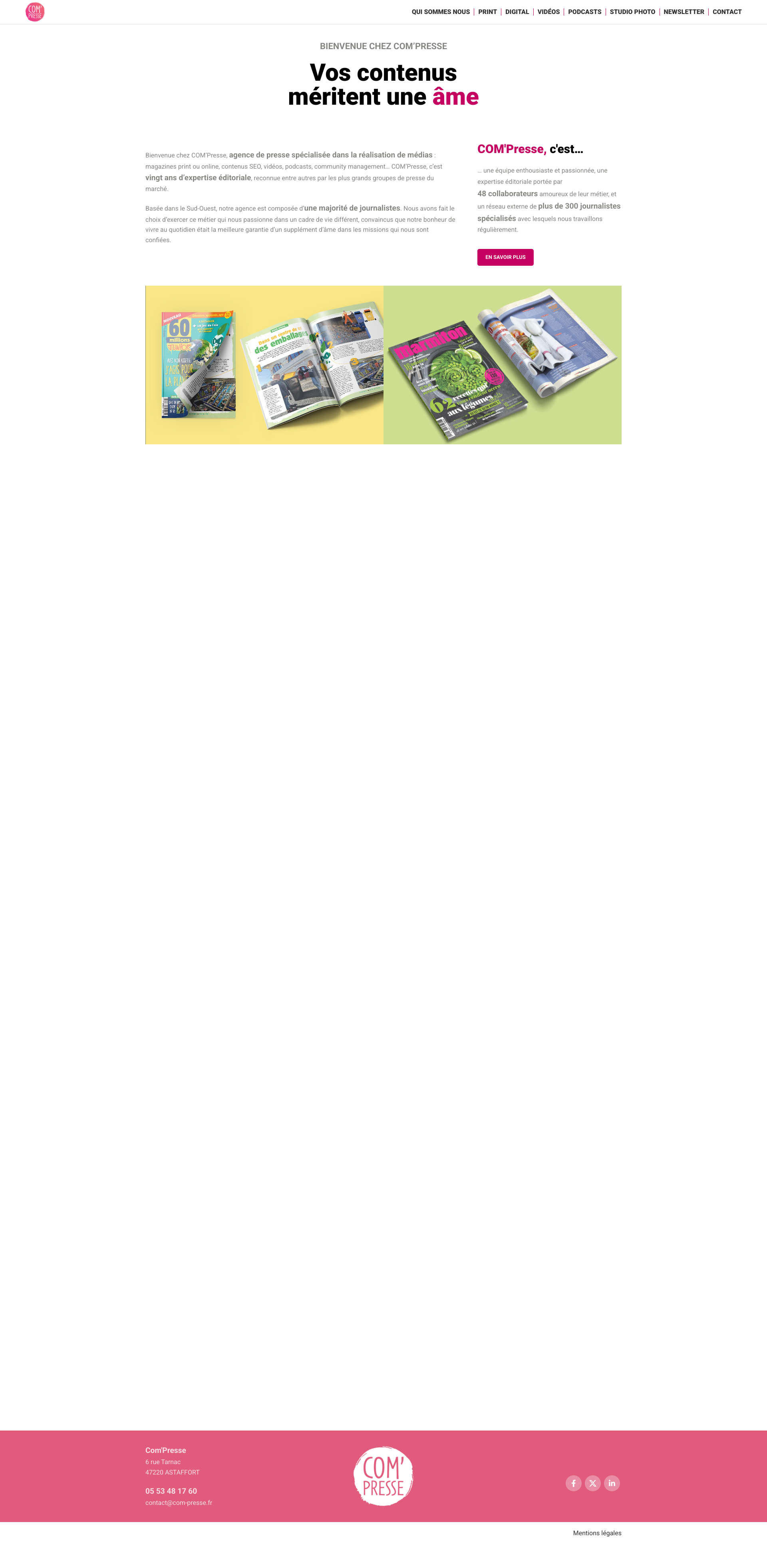 Aperçu du site