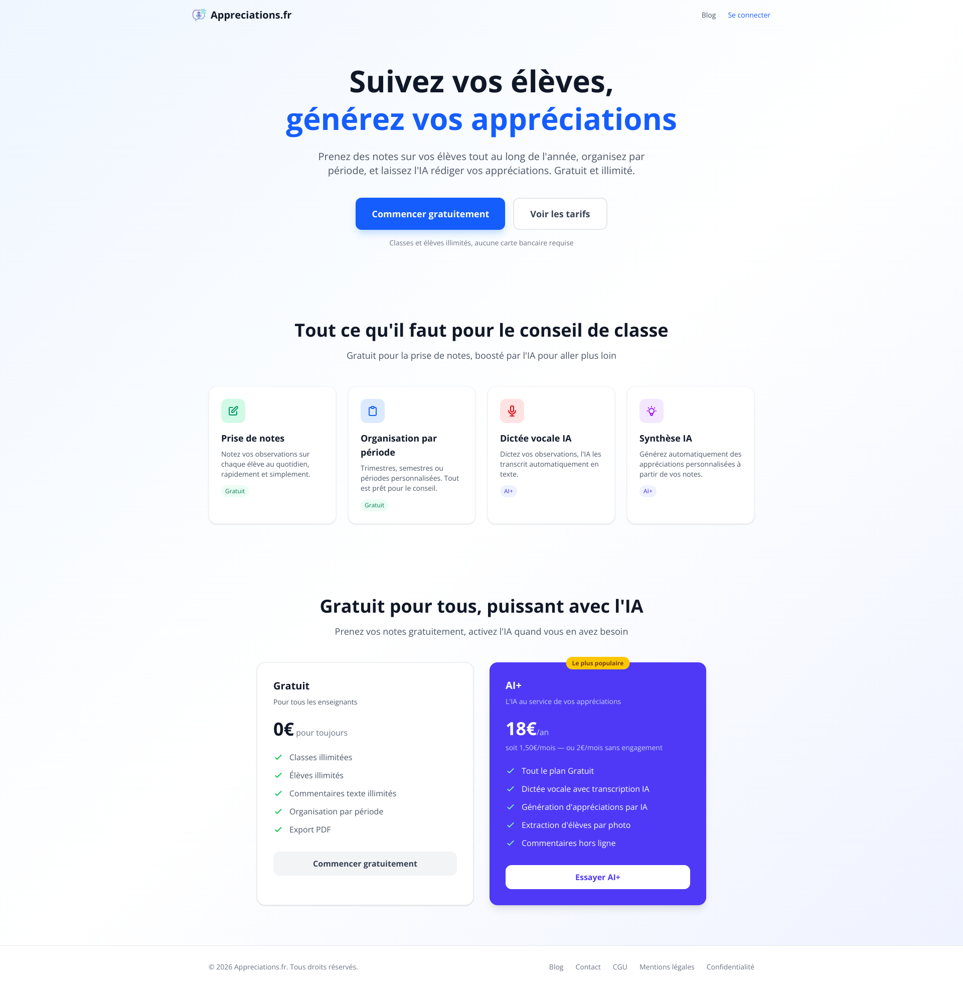 Aperçu du site