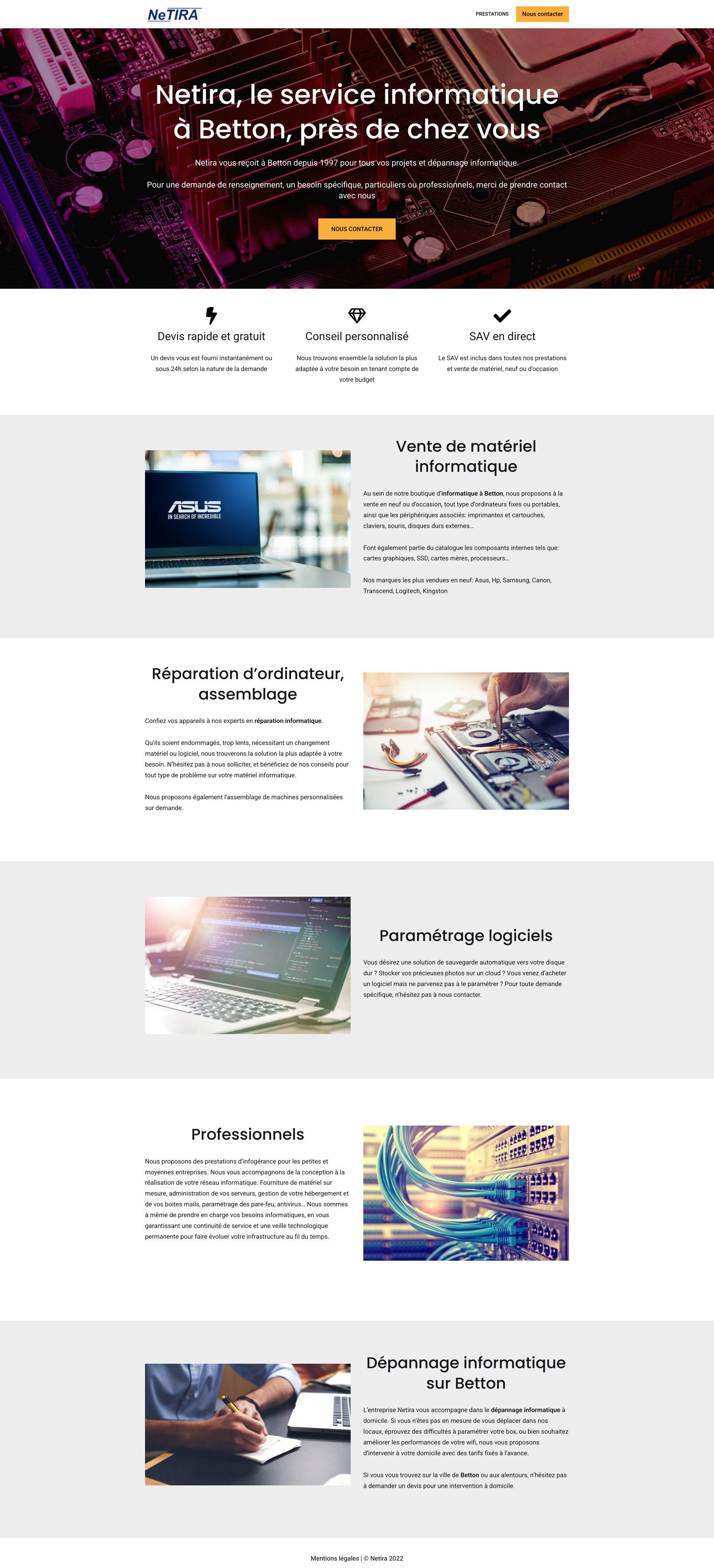 Aperçu du site