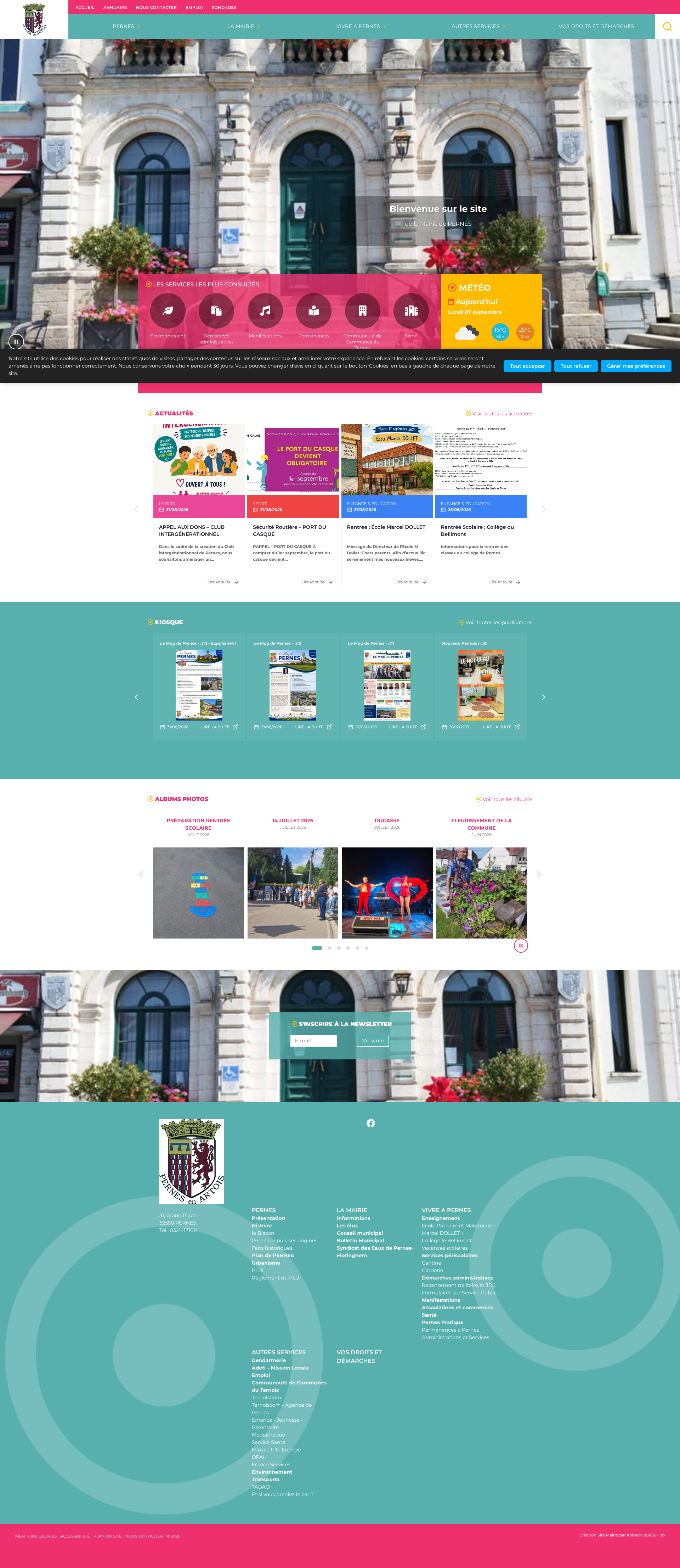 Aperçu du site