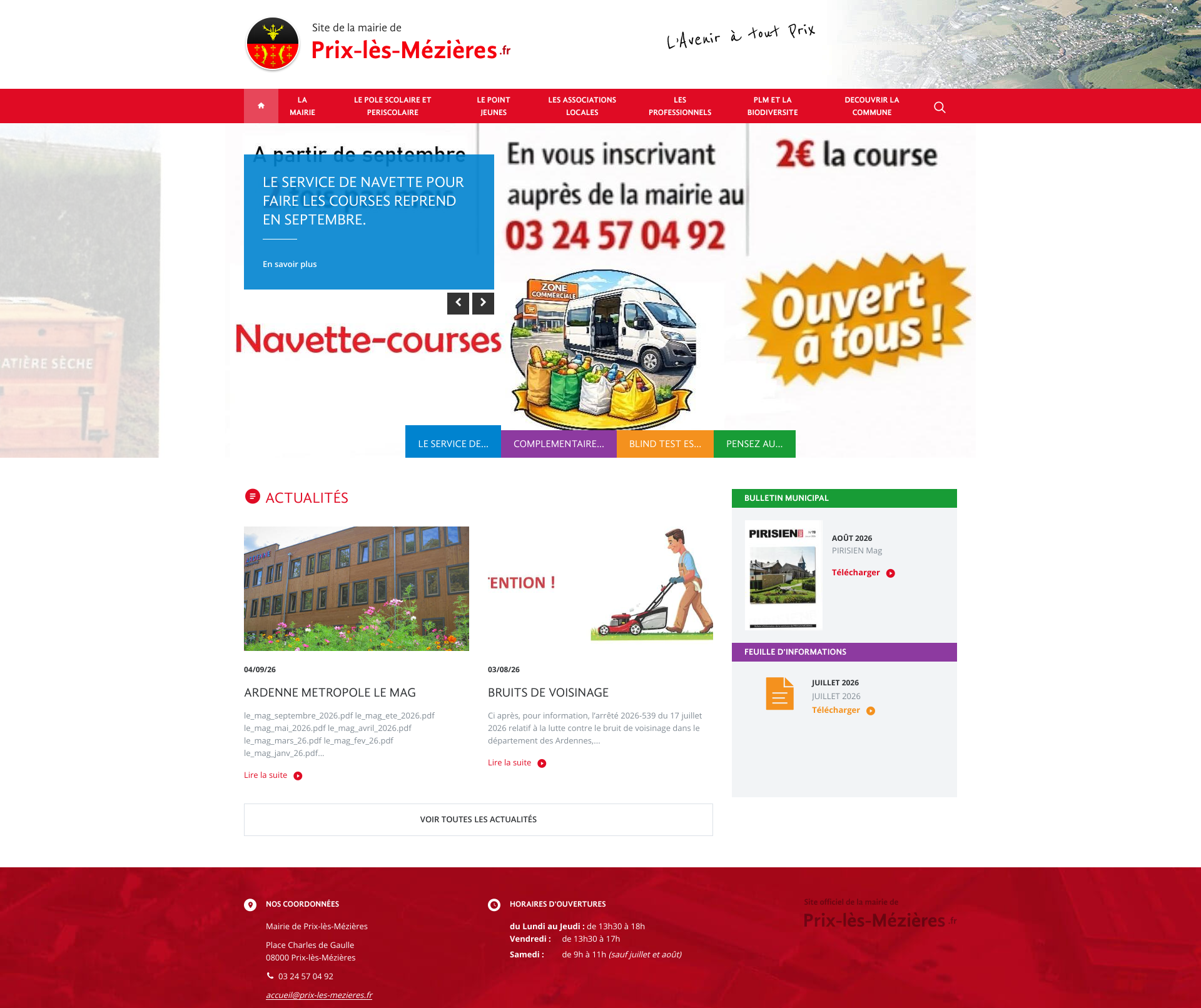 Aperçu du site