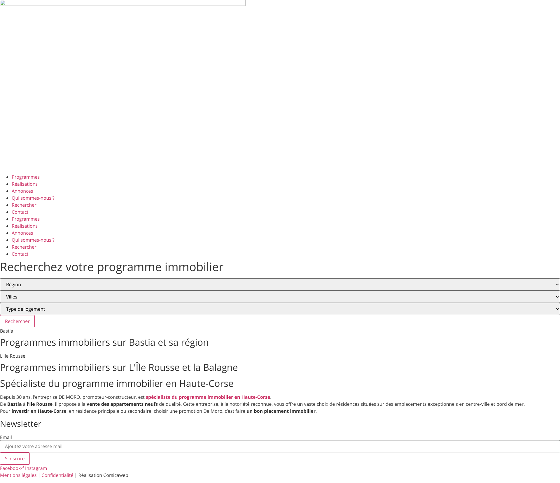 Aperçu du site