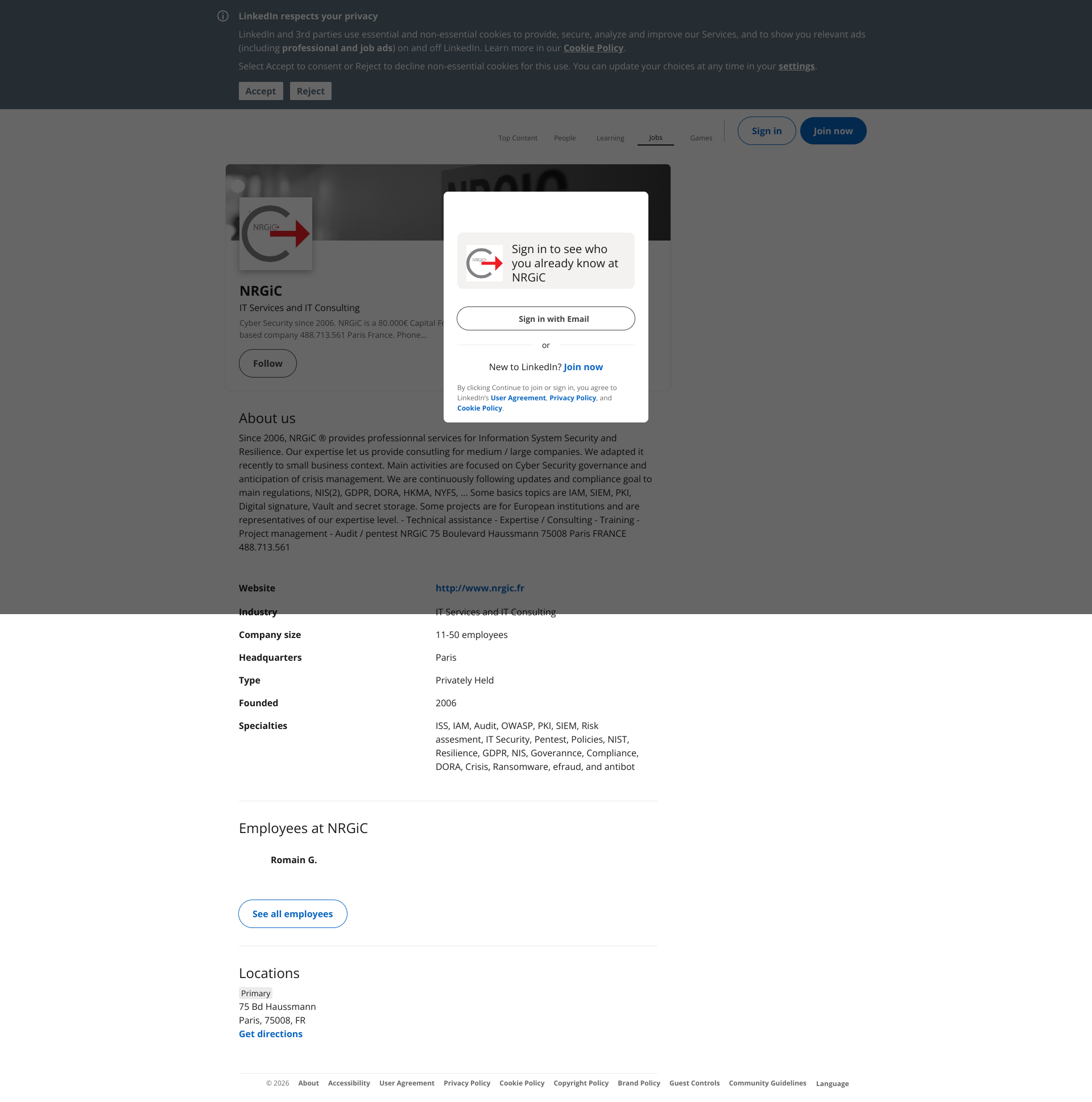 Aperçu du site