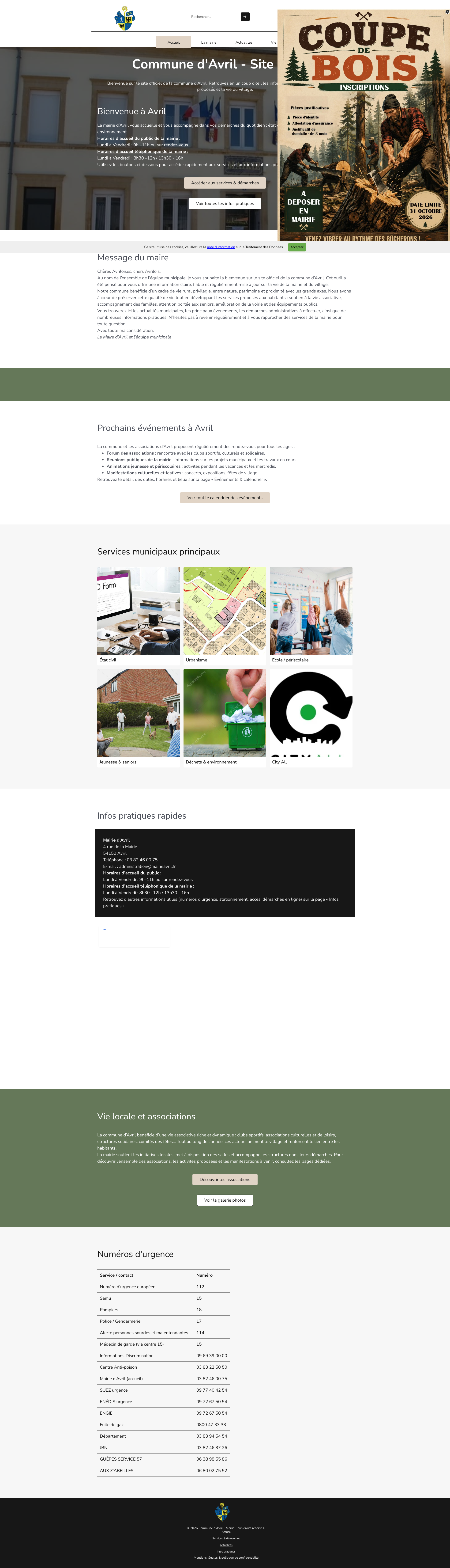 Aperçu du site