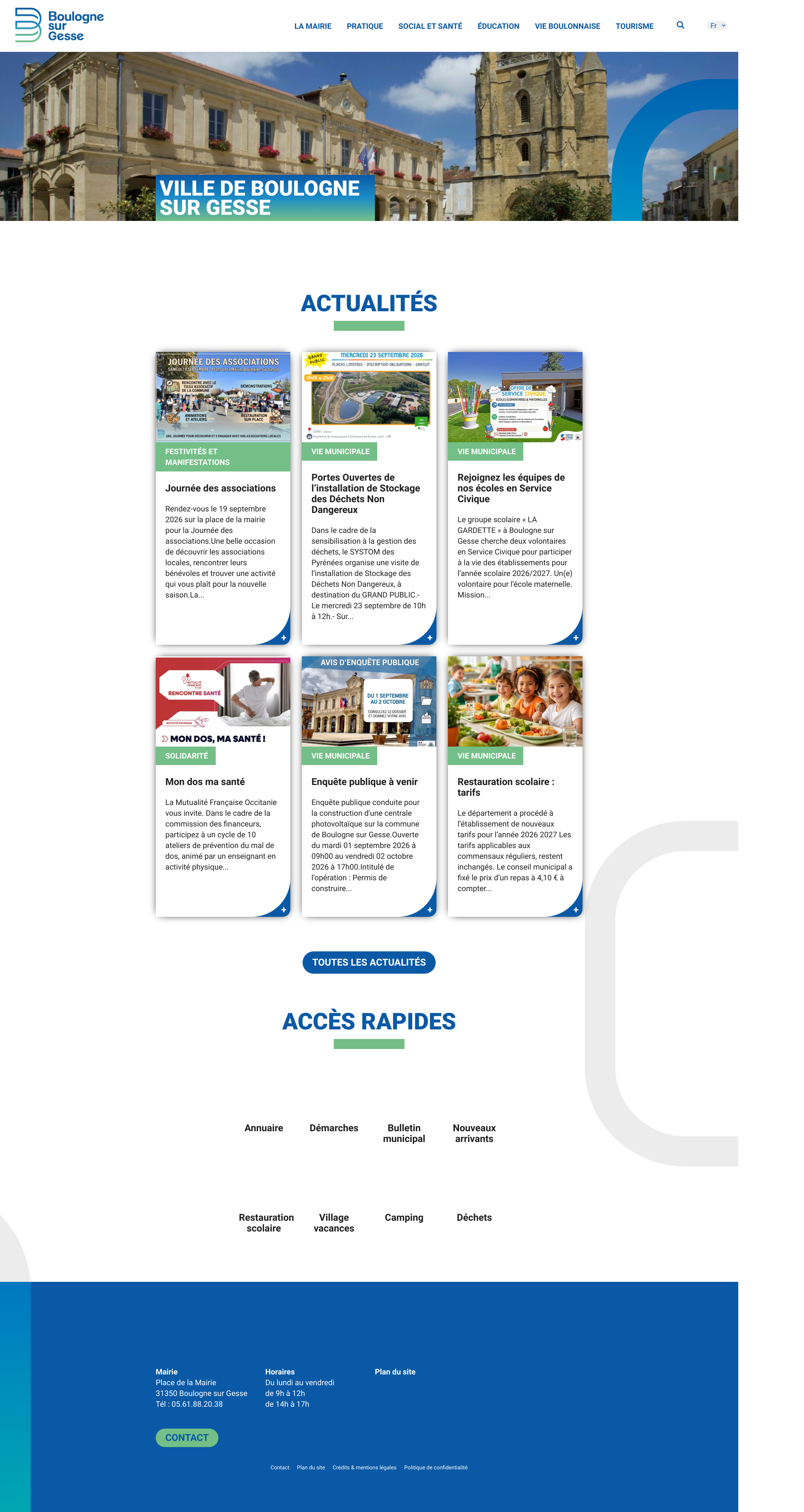 Aperçu du site