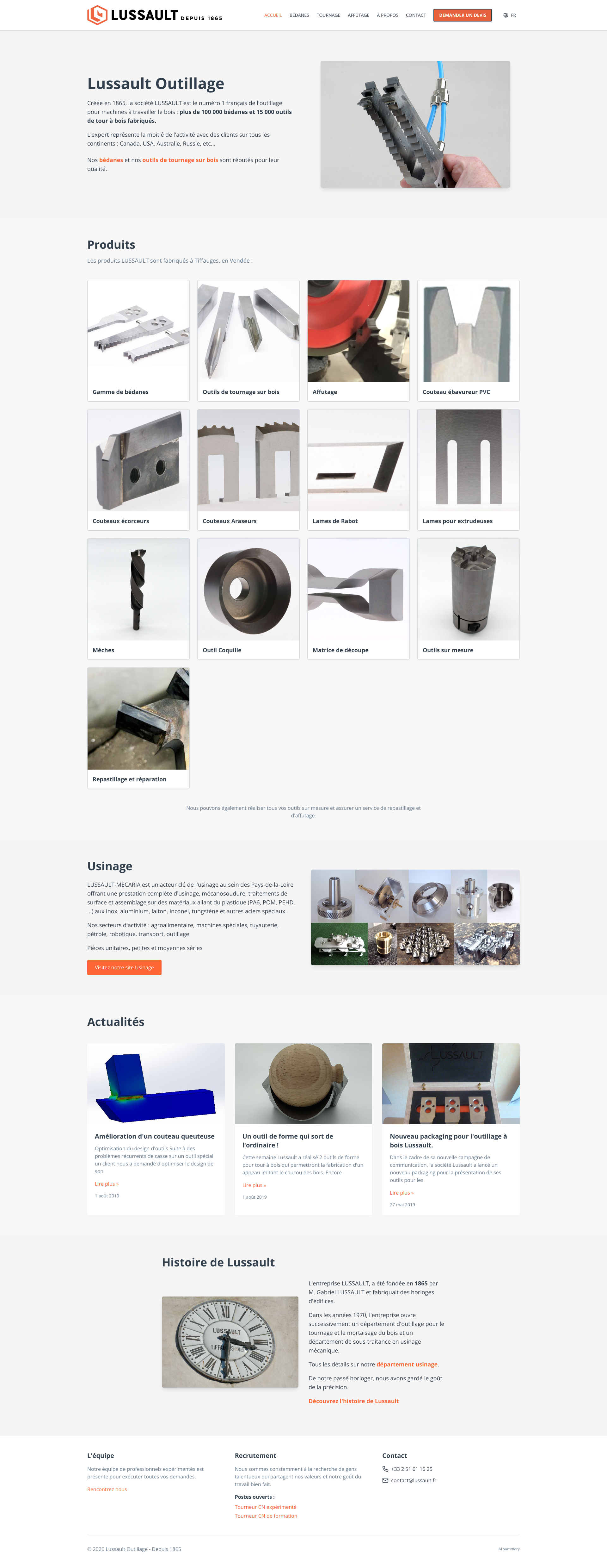 Aperçu du site