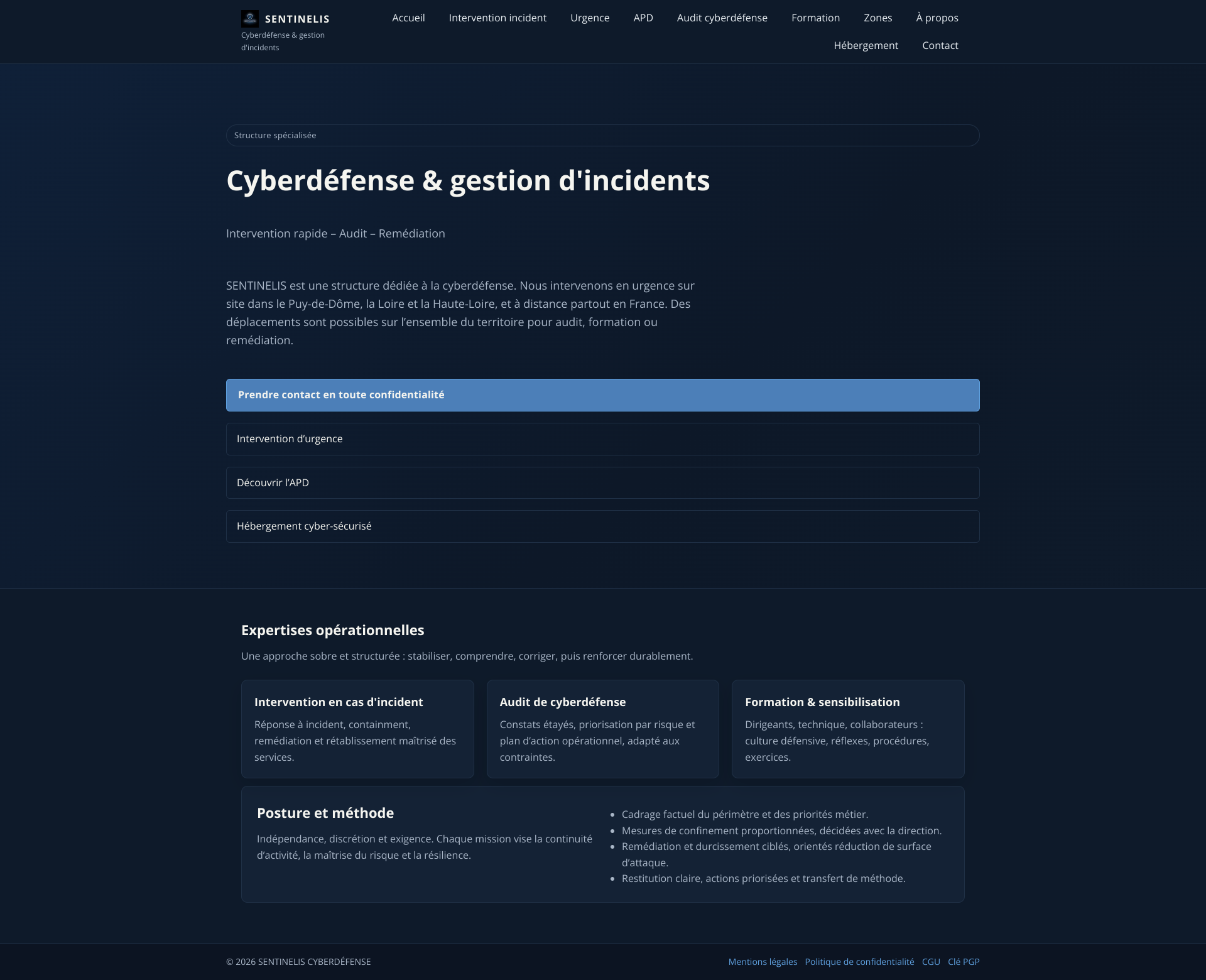 Aperçu du site