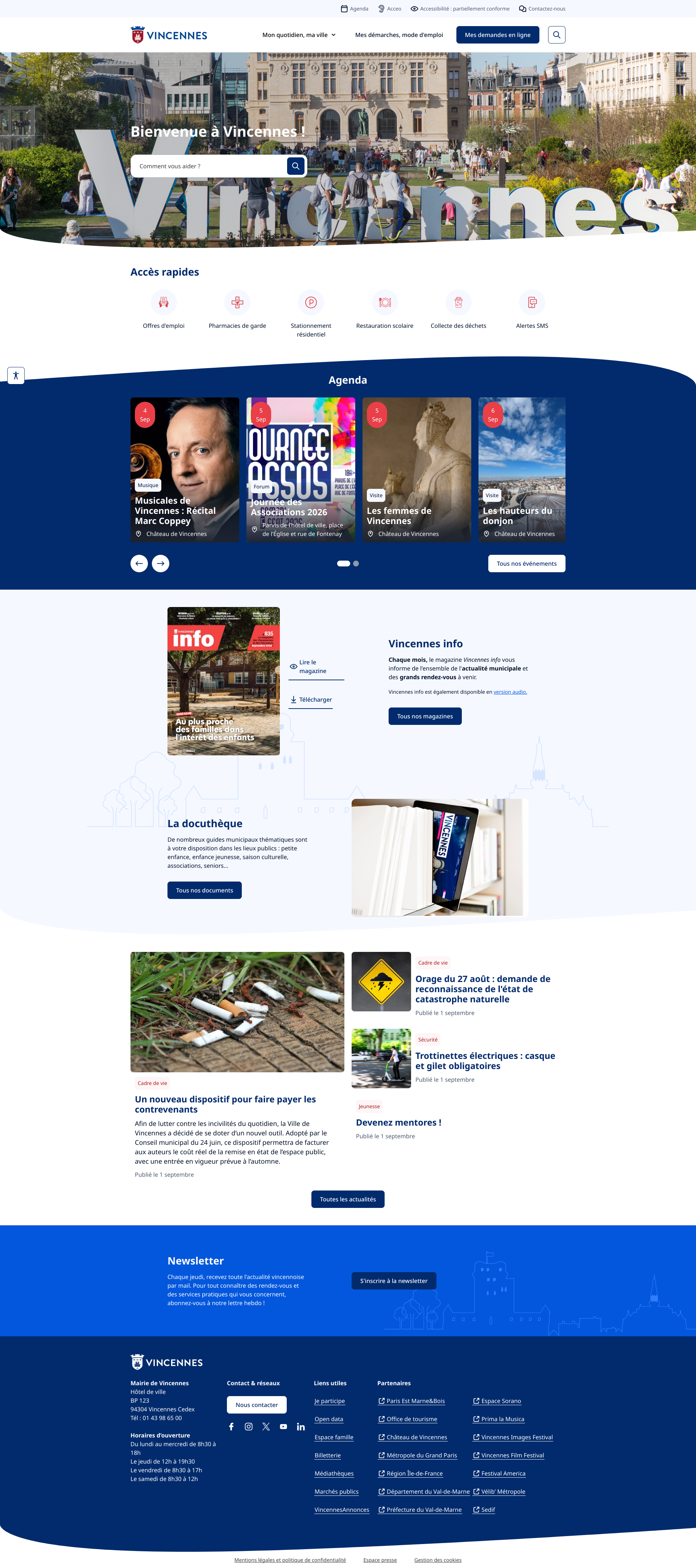 Aperçu du site
