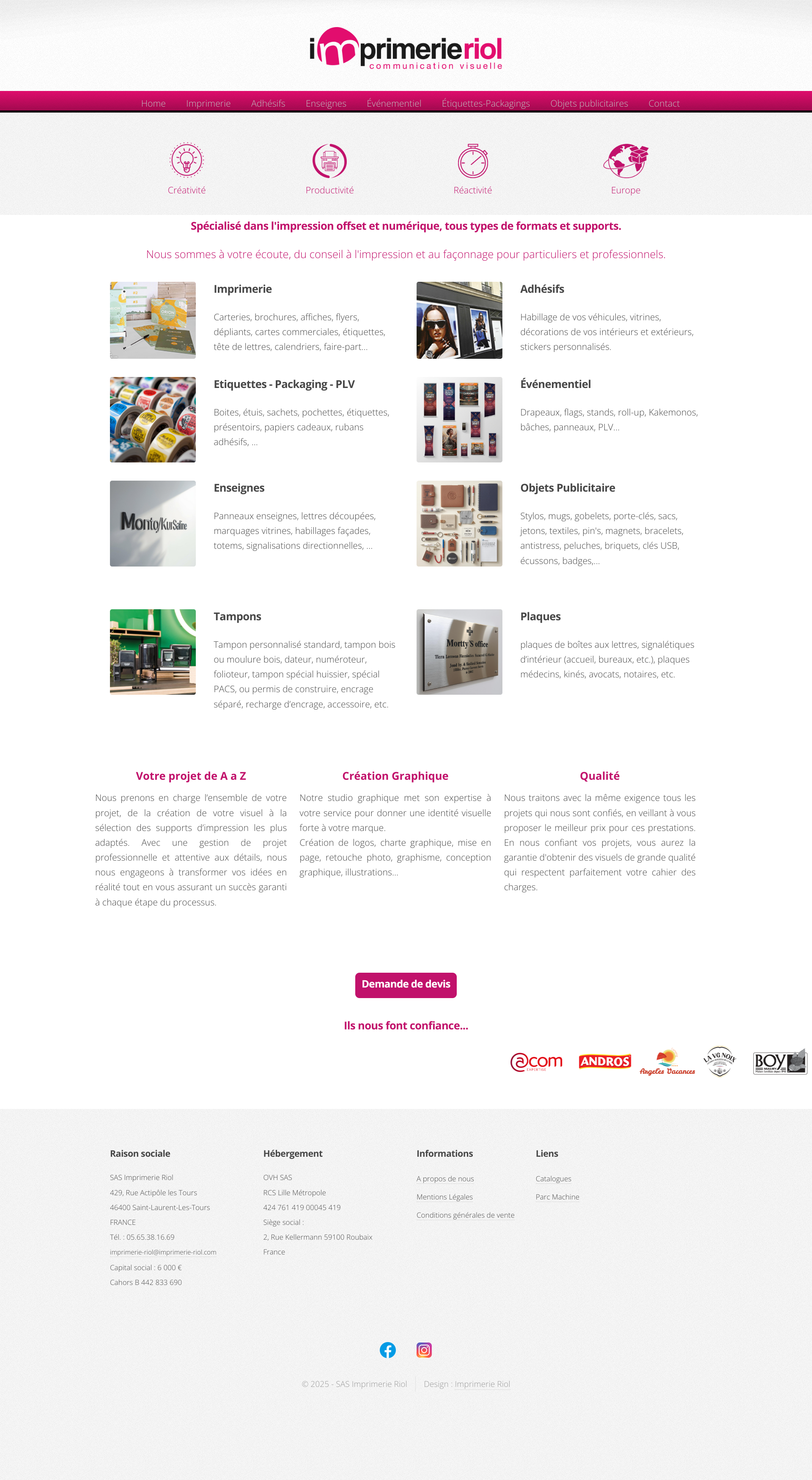 Aperçu du site