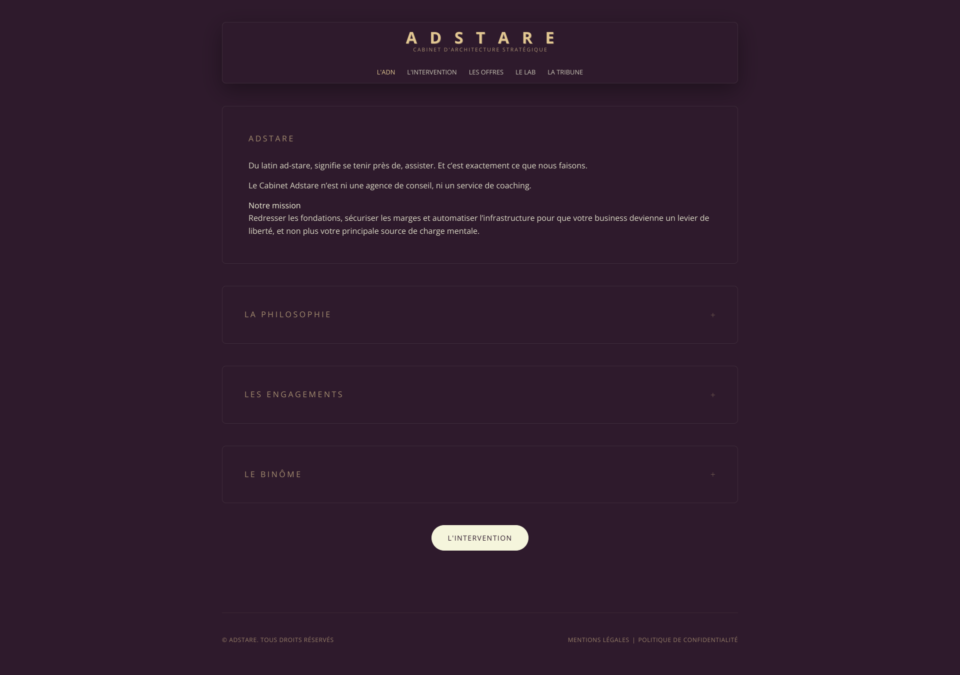 Aperçu du site