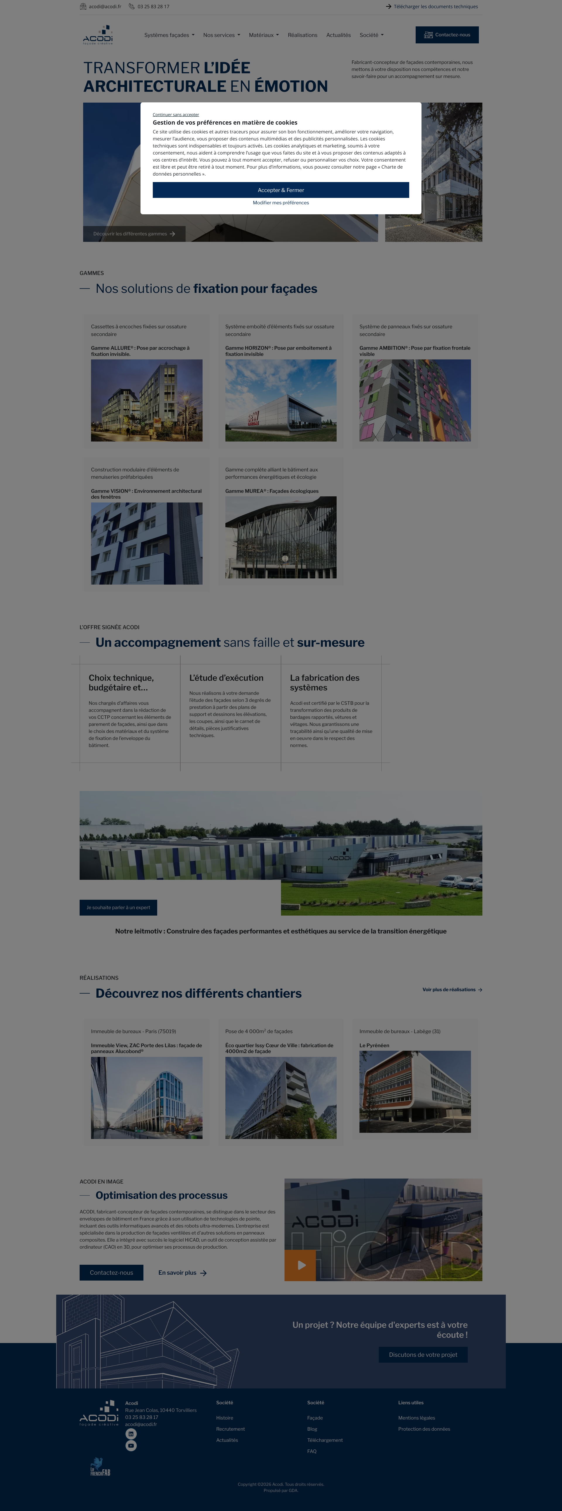 Aperçu du site