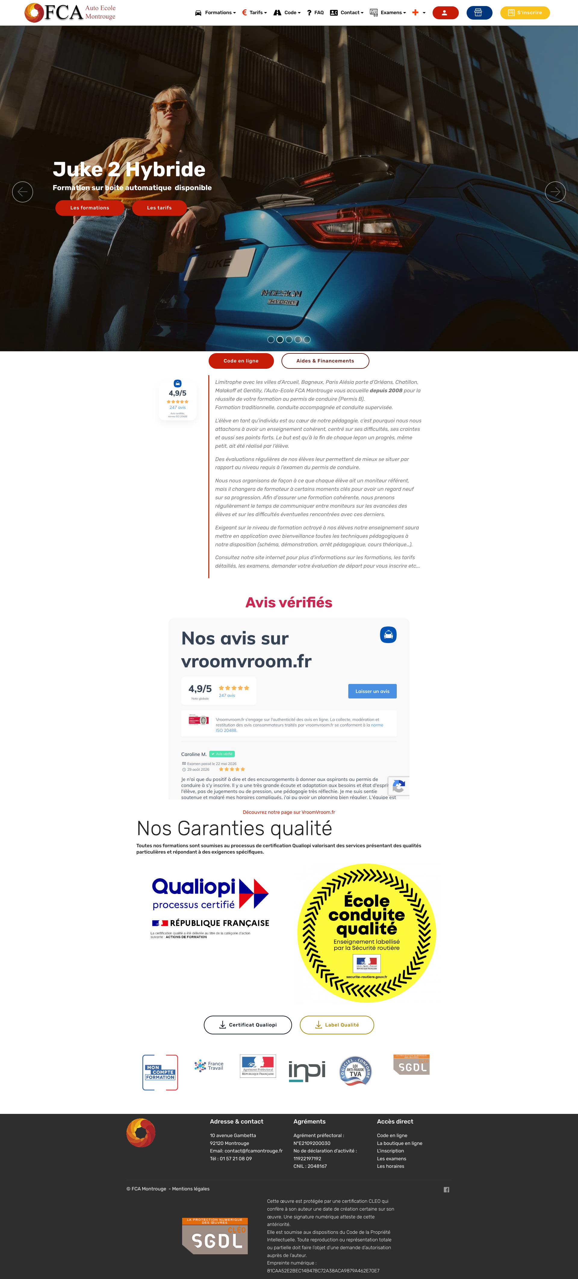 Aperçu du site