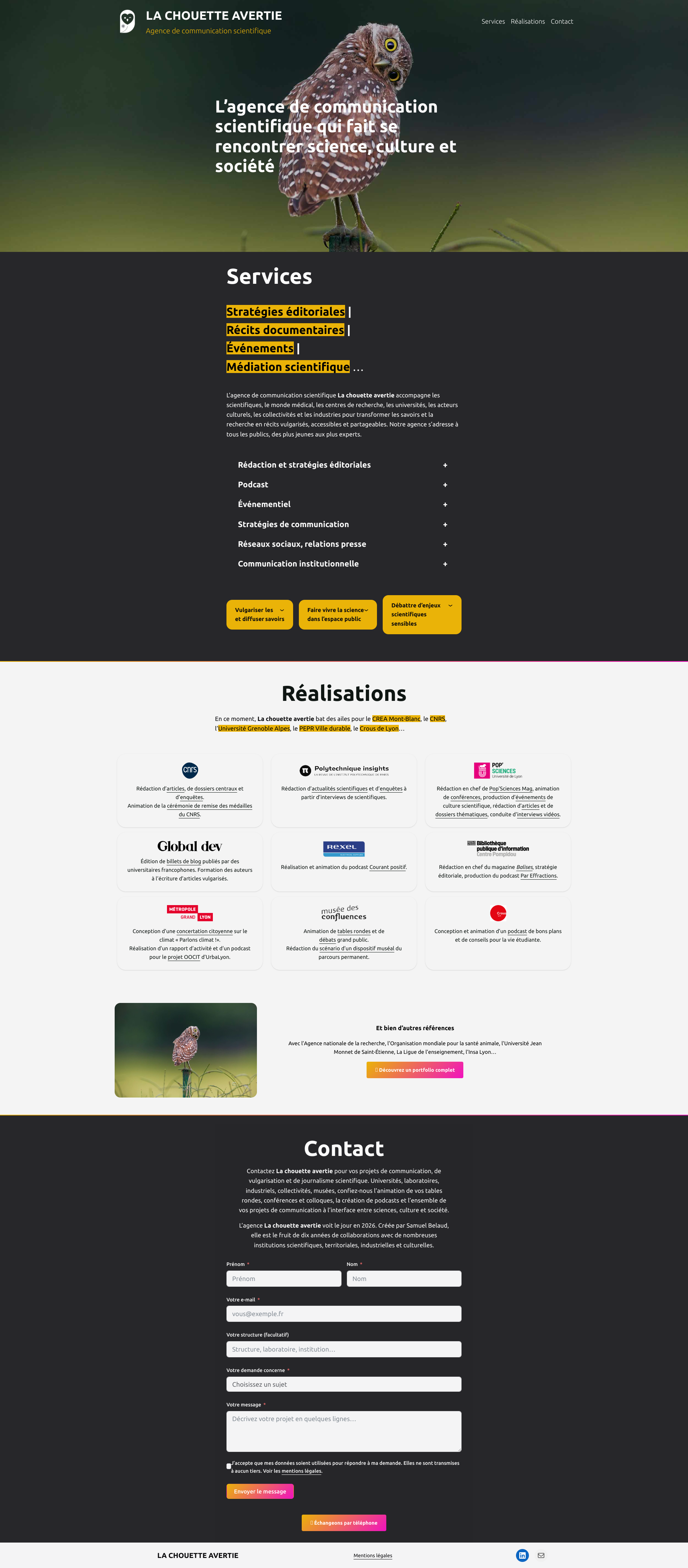 Aperçu du site