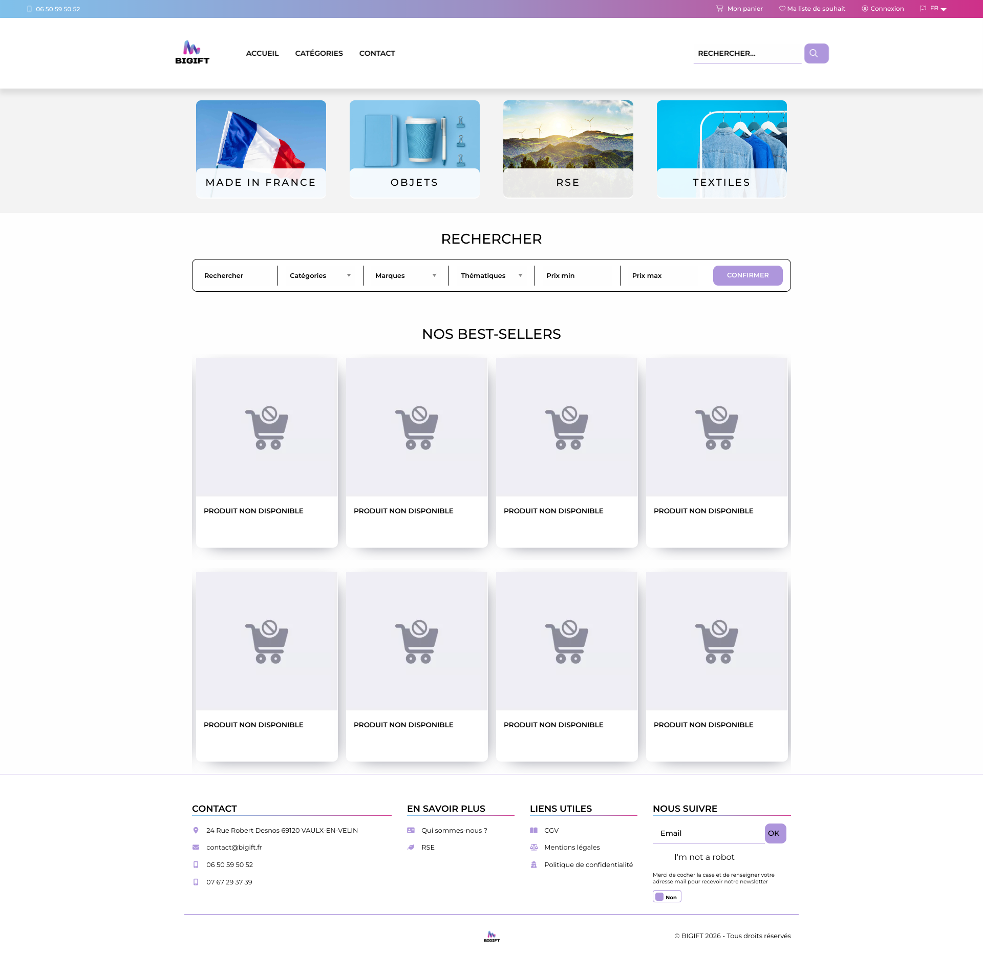 Aperçu du site
