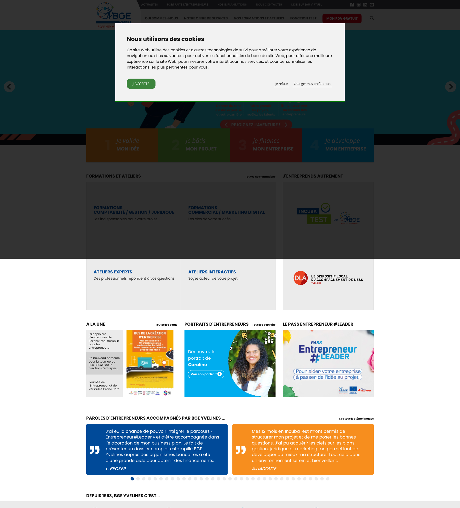 Aperçu du site