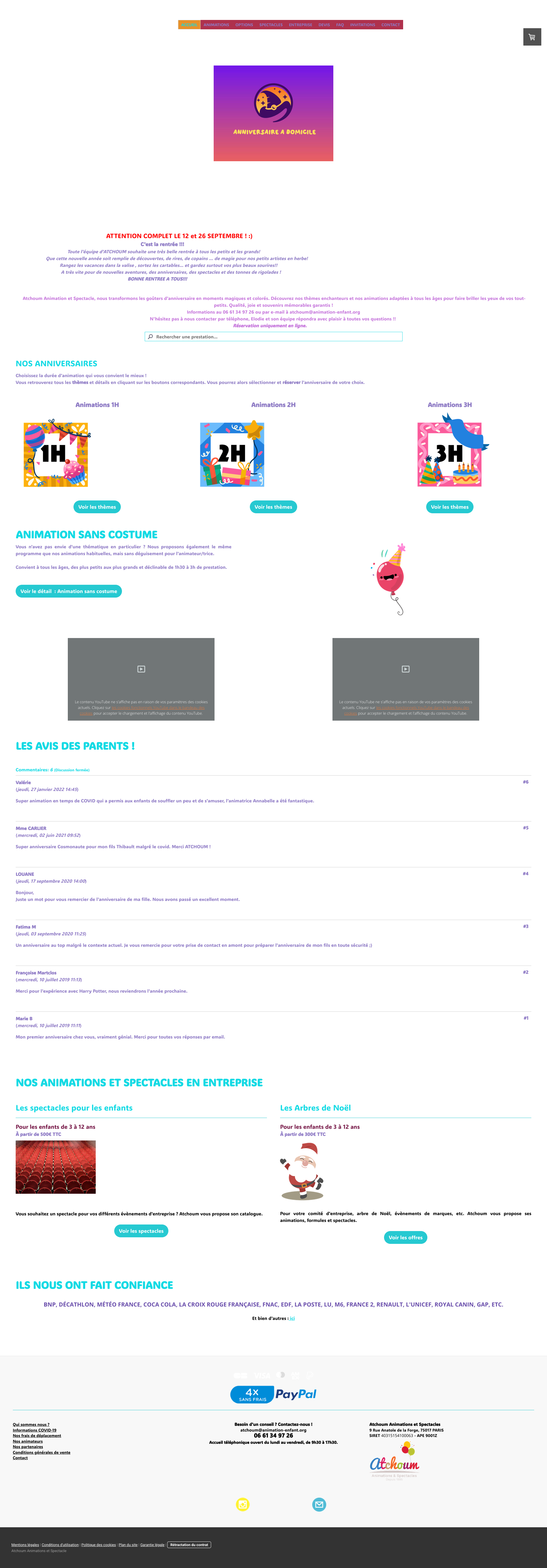 Aperçu du site