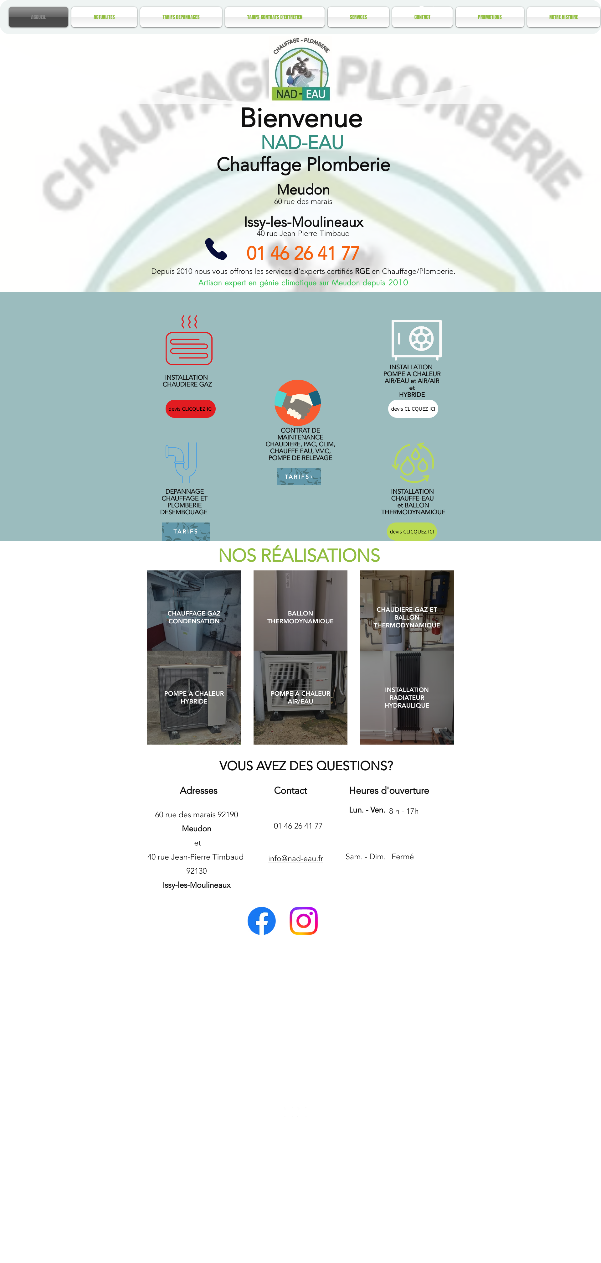 Aperçu du site