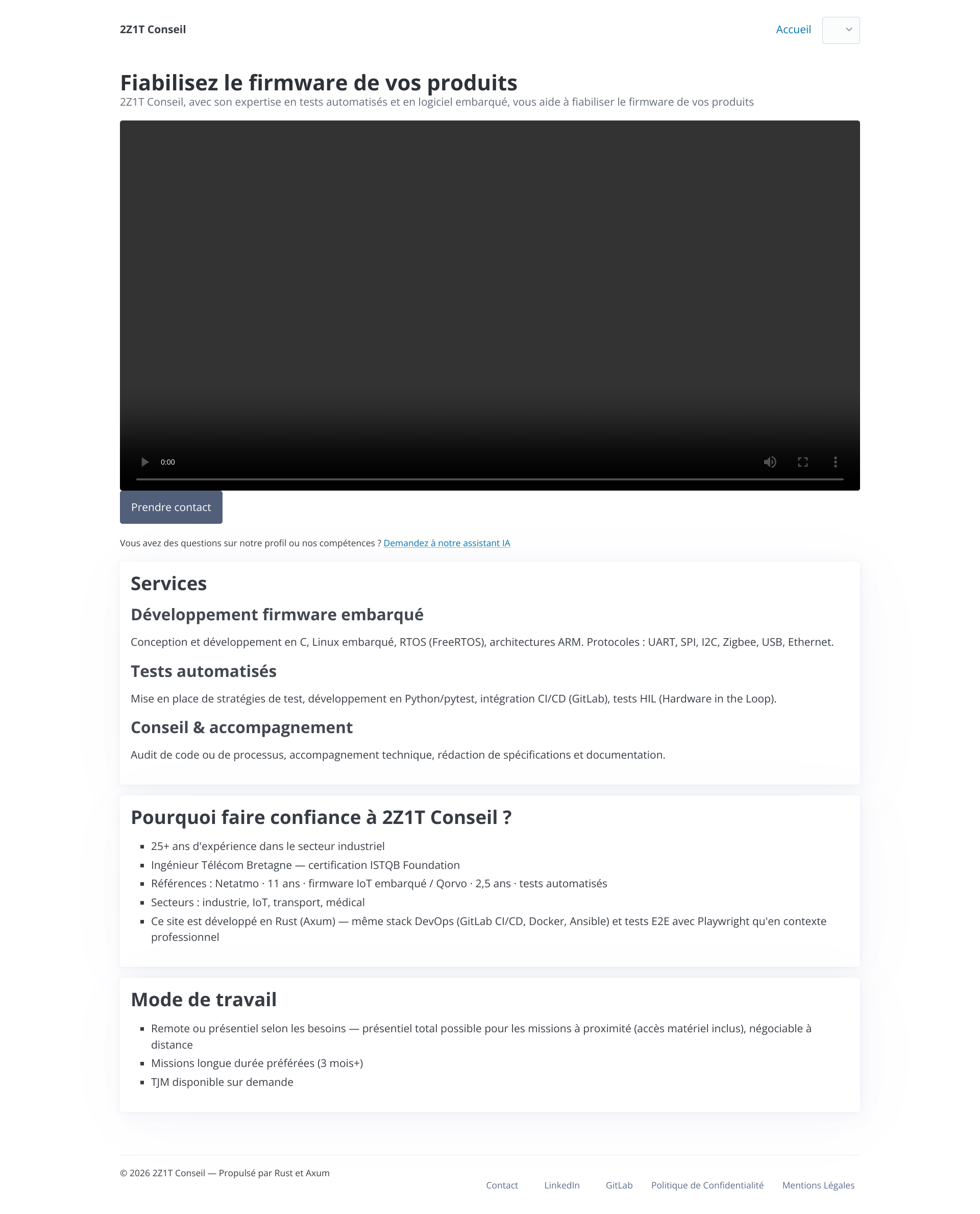 Aperçu du site