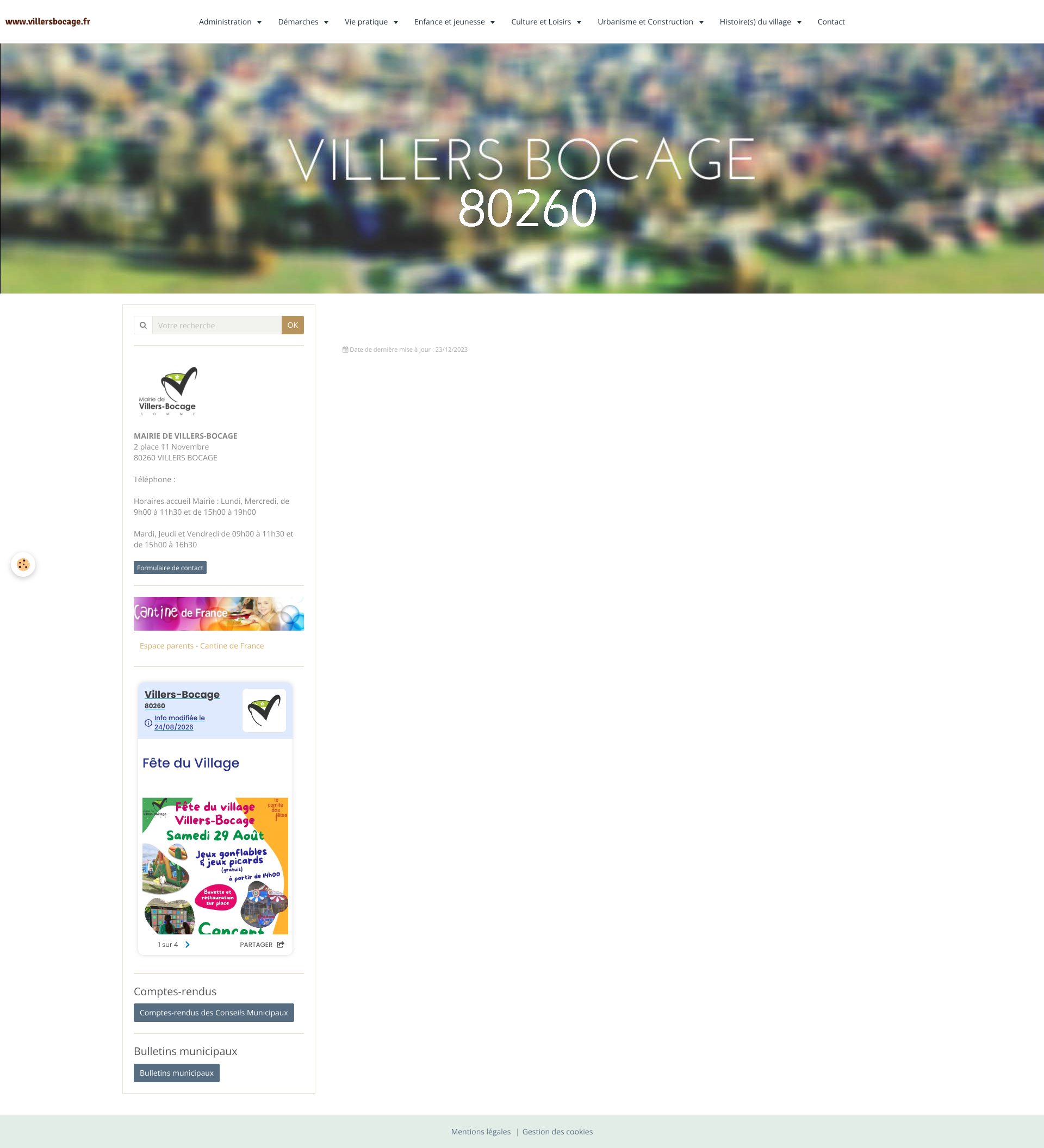Aperçu du site