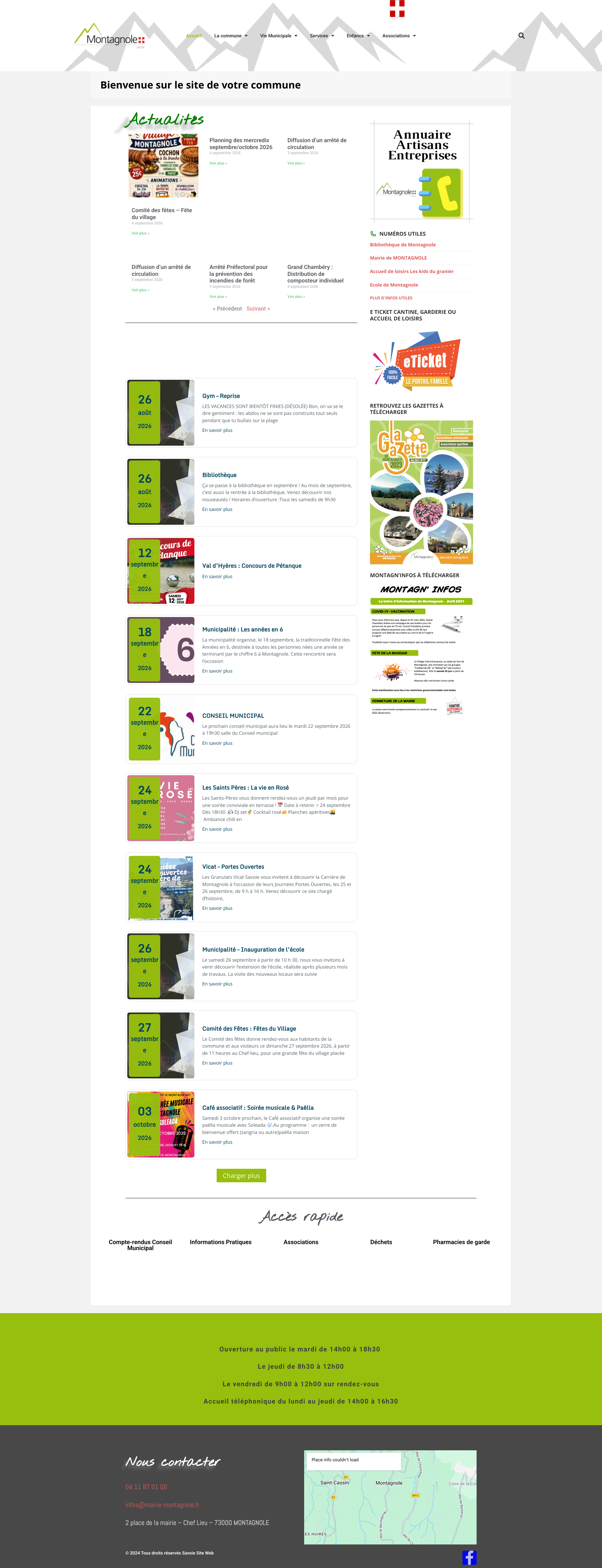 Aperçu du site