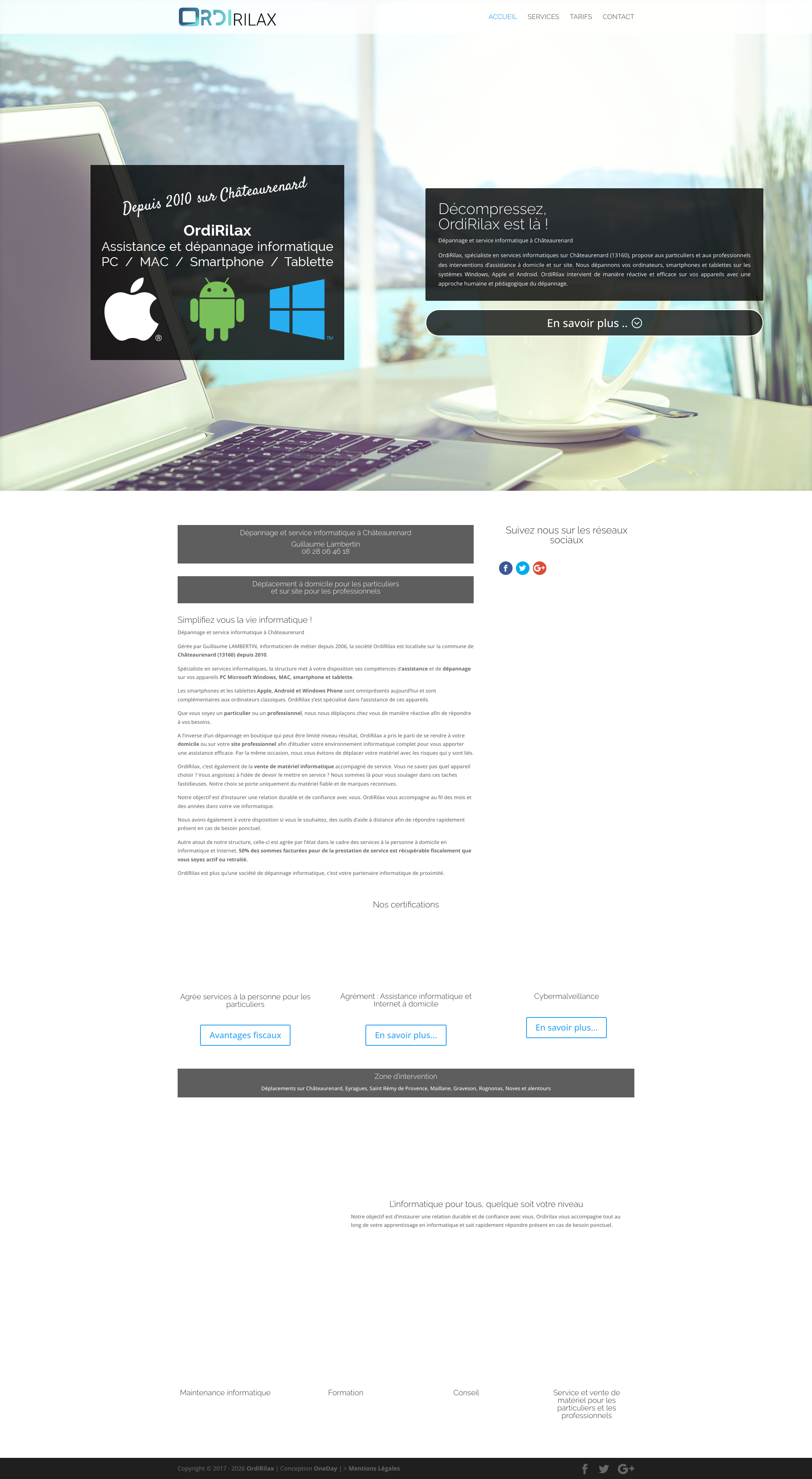 Aperçu du site