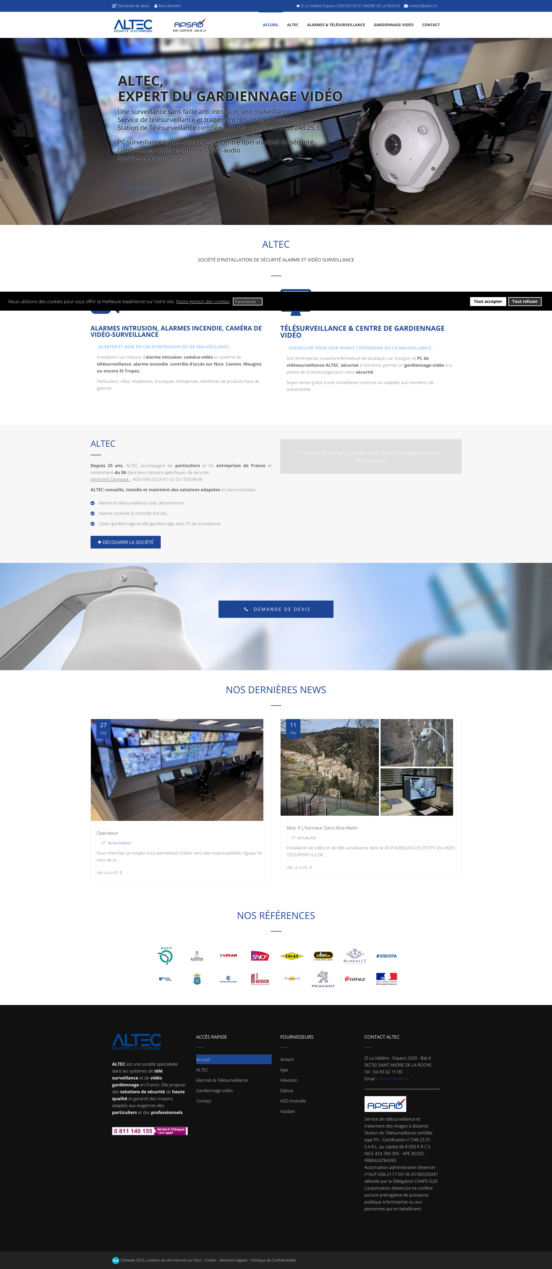 Aperçu du site