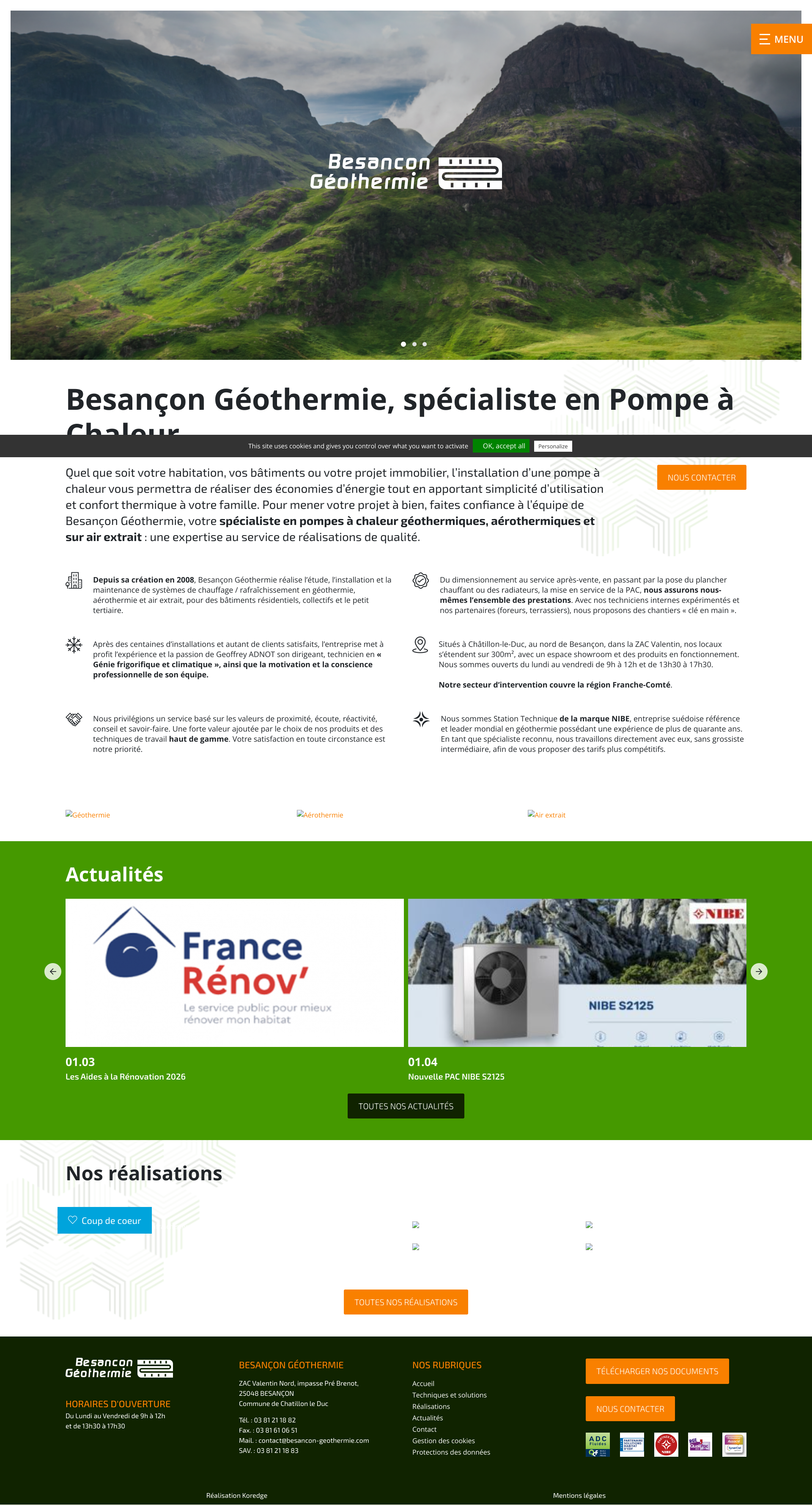 Aperçu du site