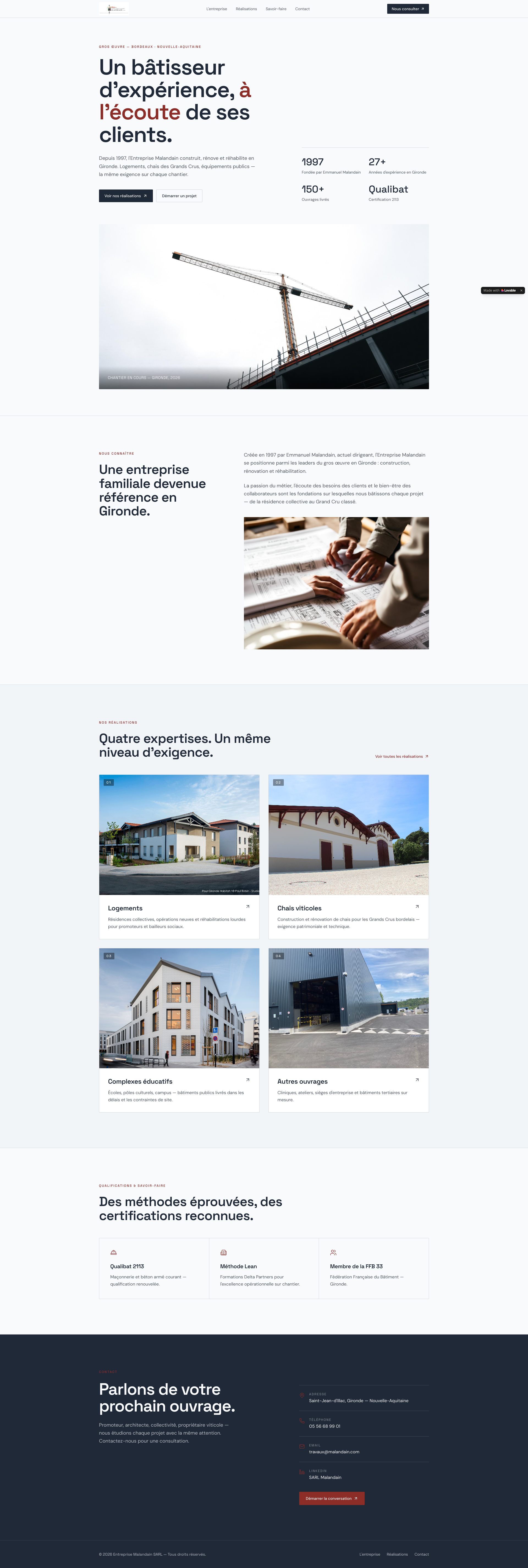 Aperçu du site
