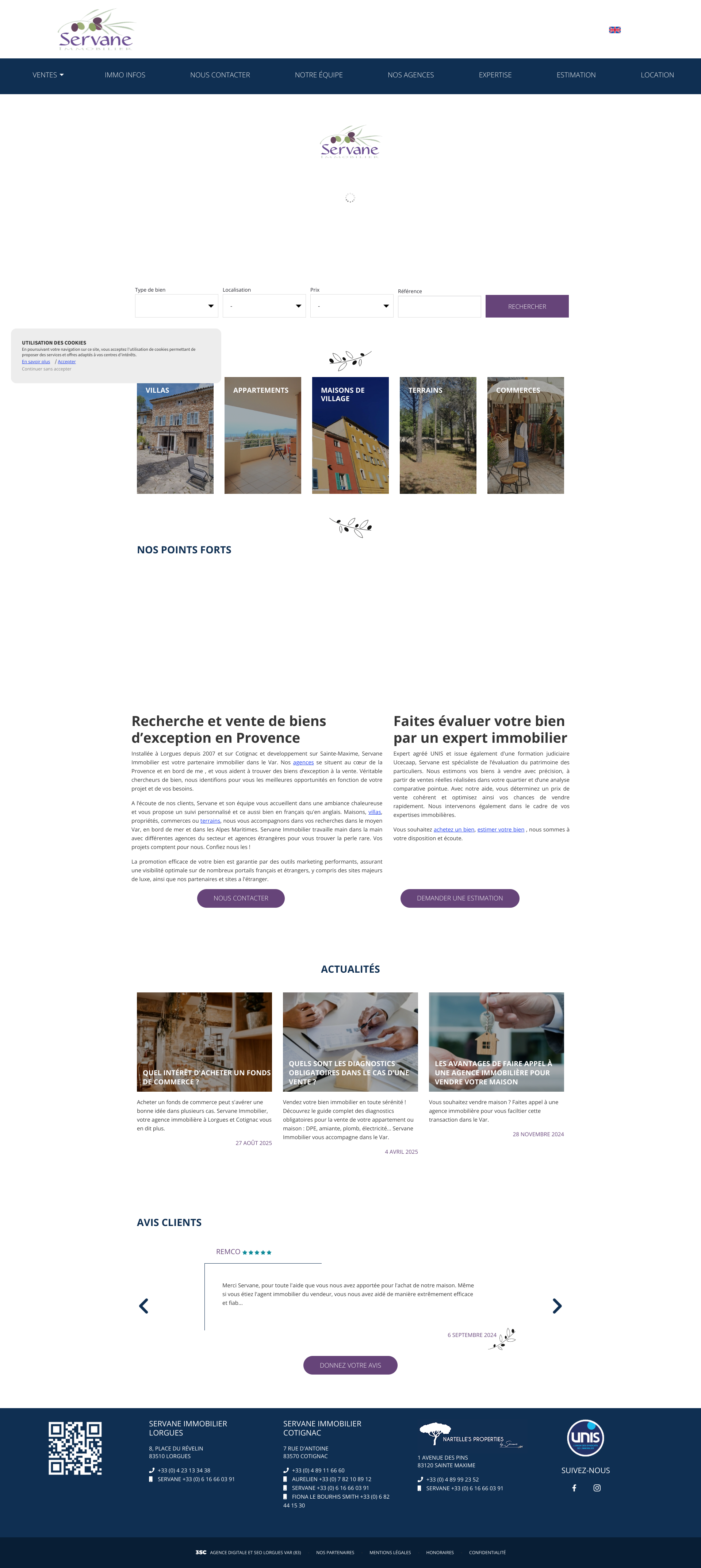 Aperçu du site