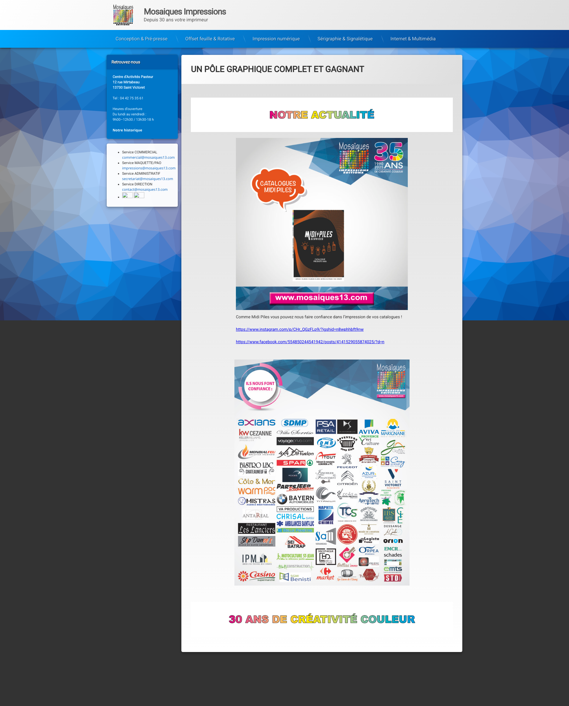 Aperçu du site