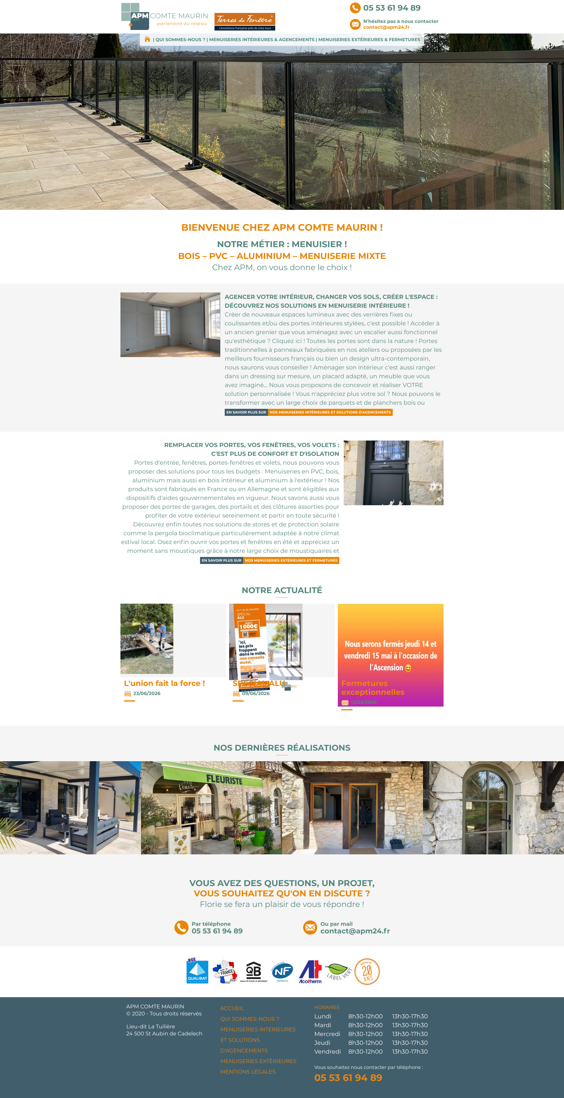 Aperçu du site