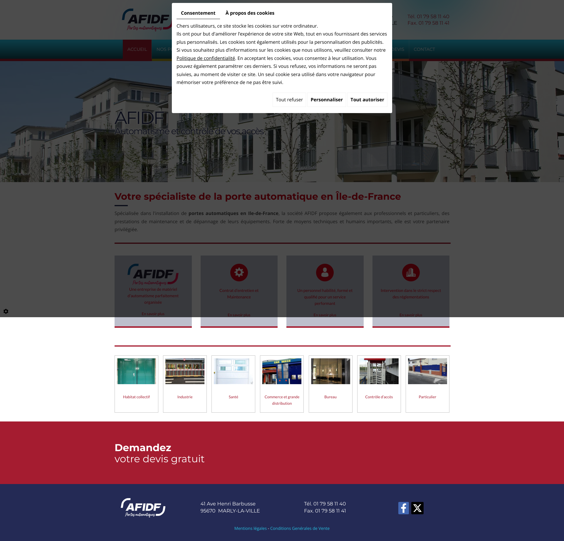 Aperçu du site