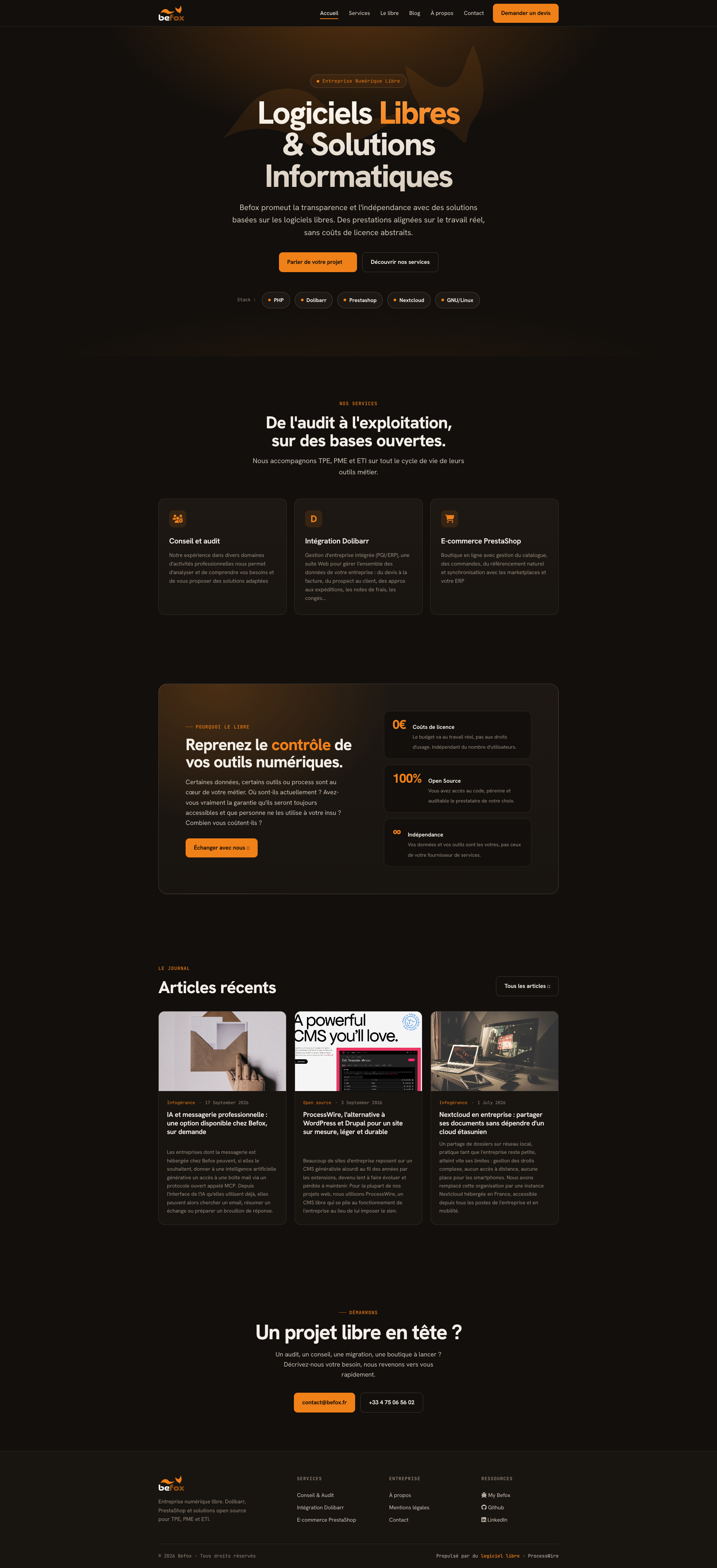 Aperçu du site