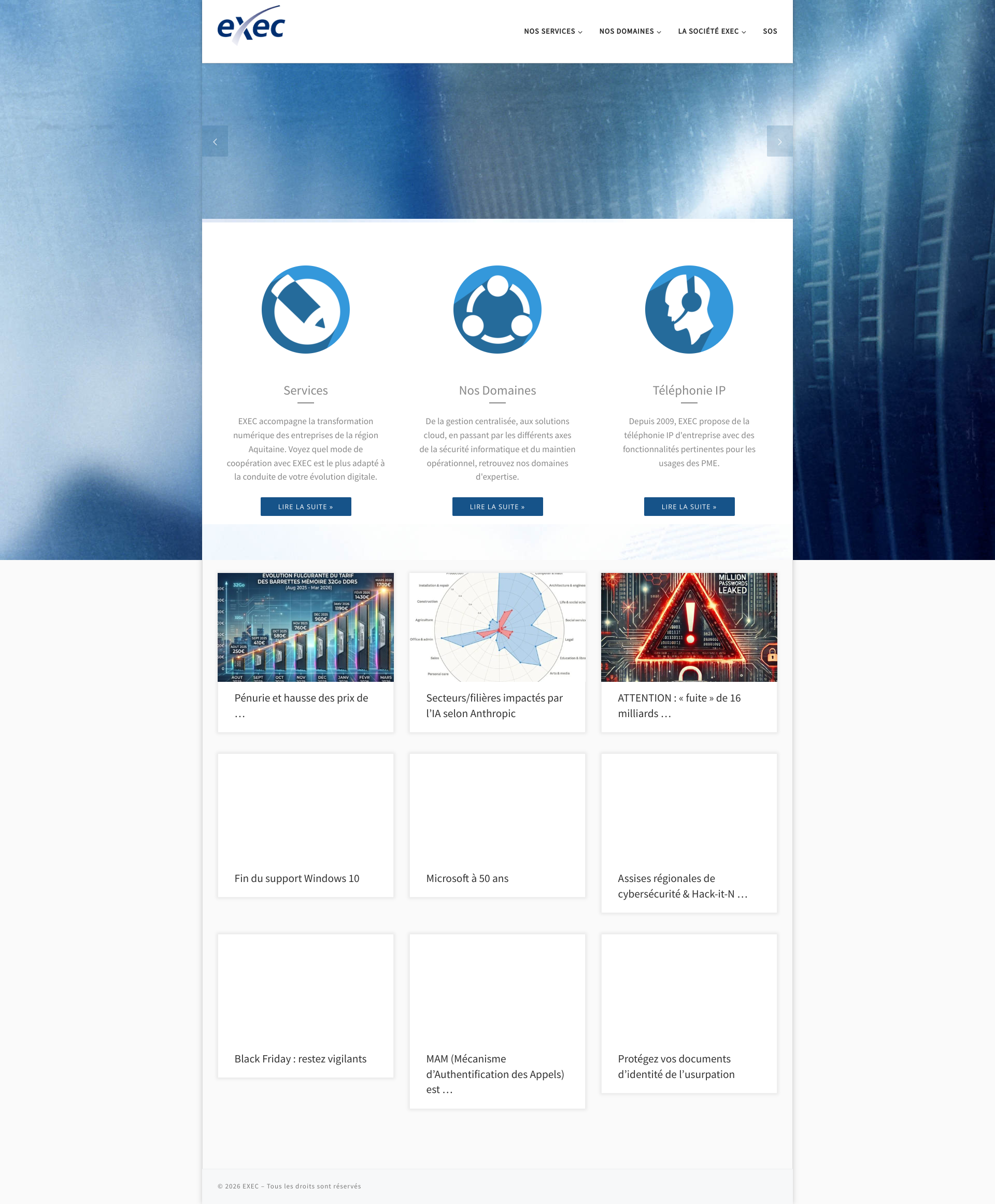Aperçu du site