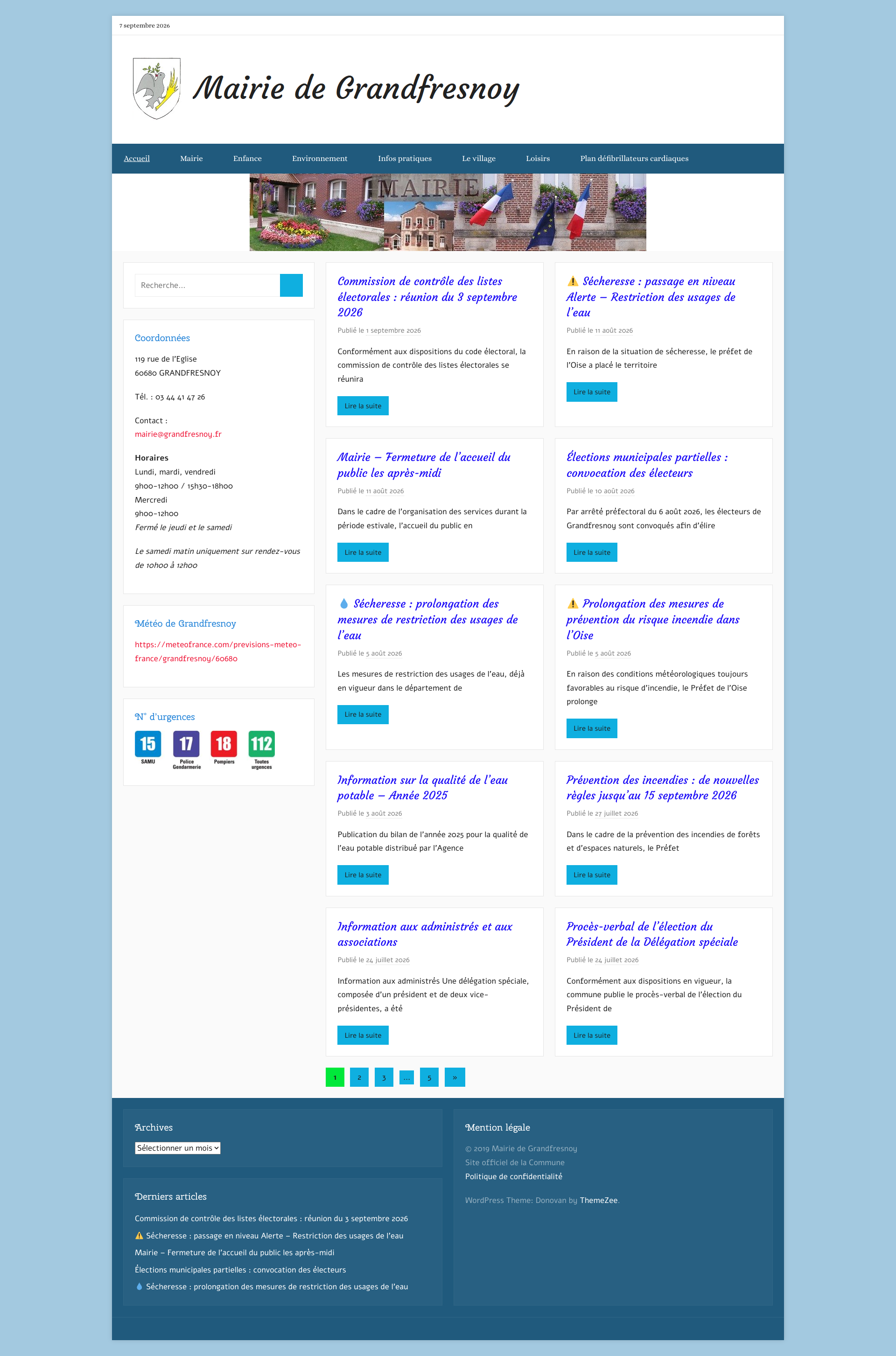 Aperçu du site