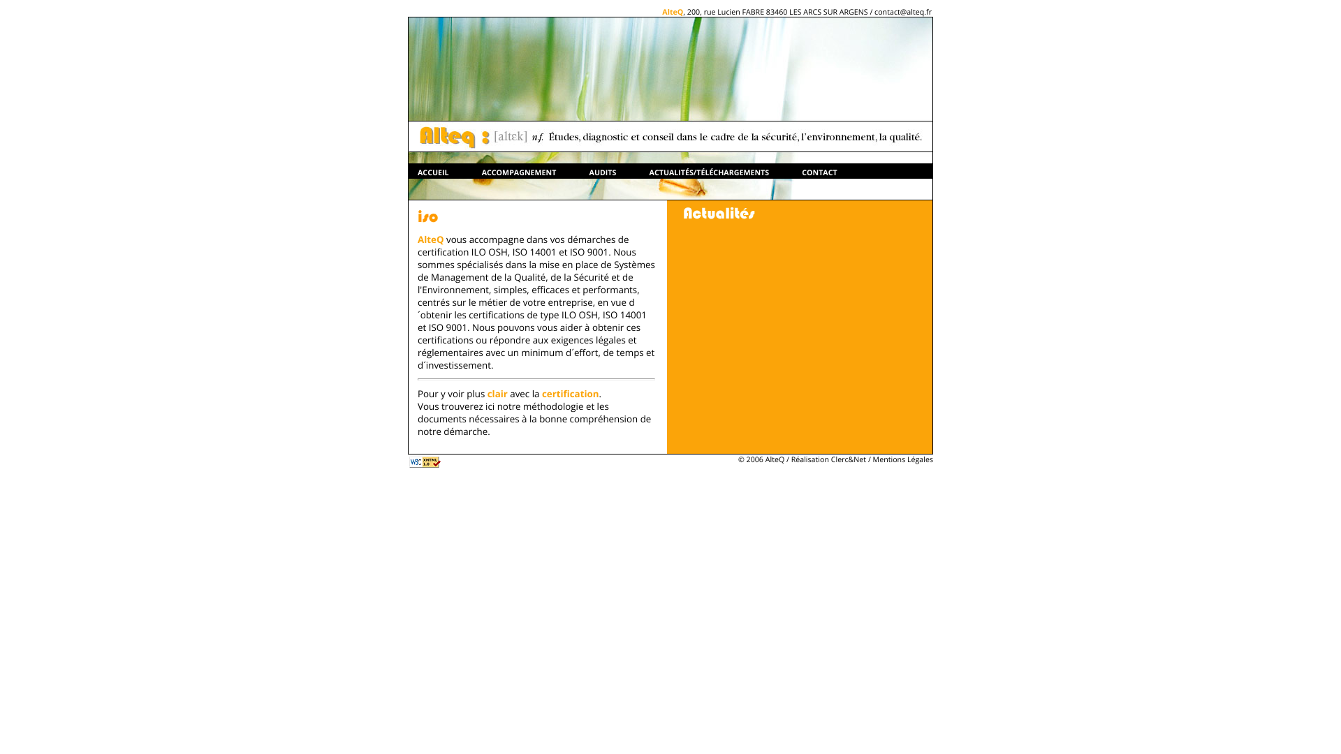 Aperçu du site