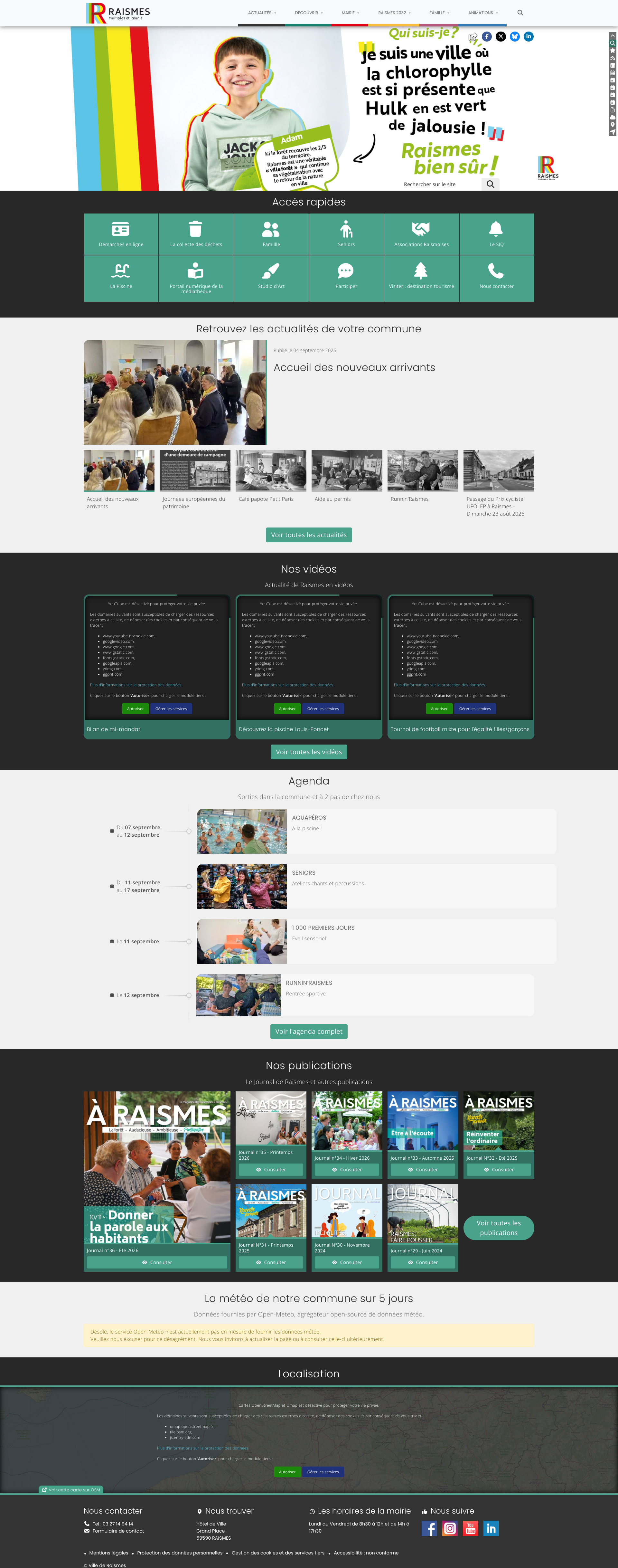 Aperçu du site