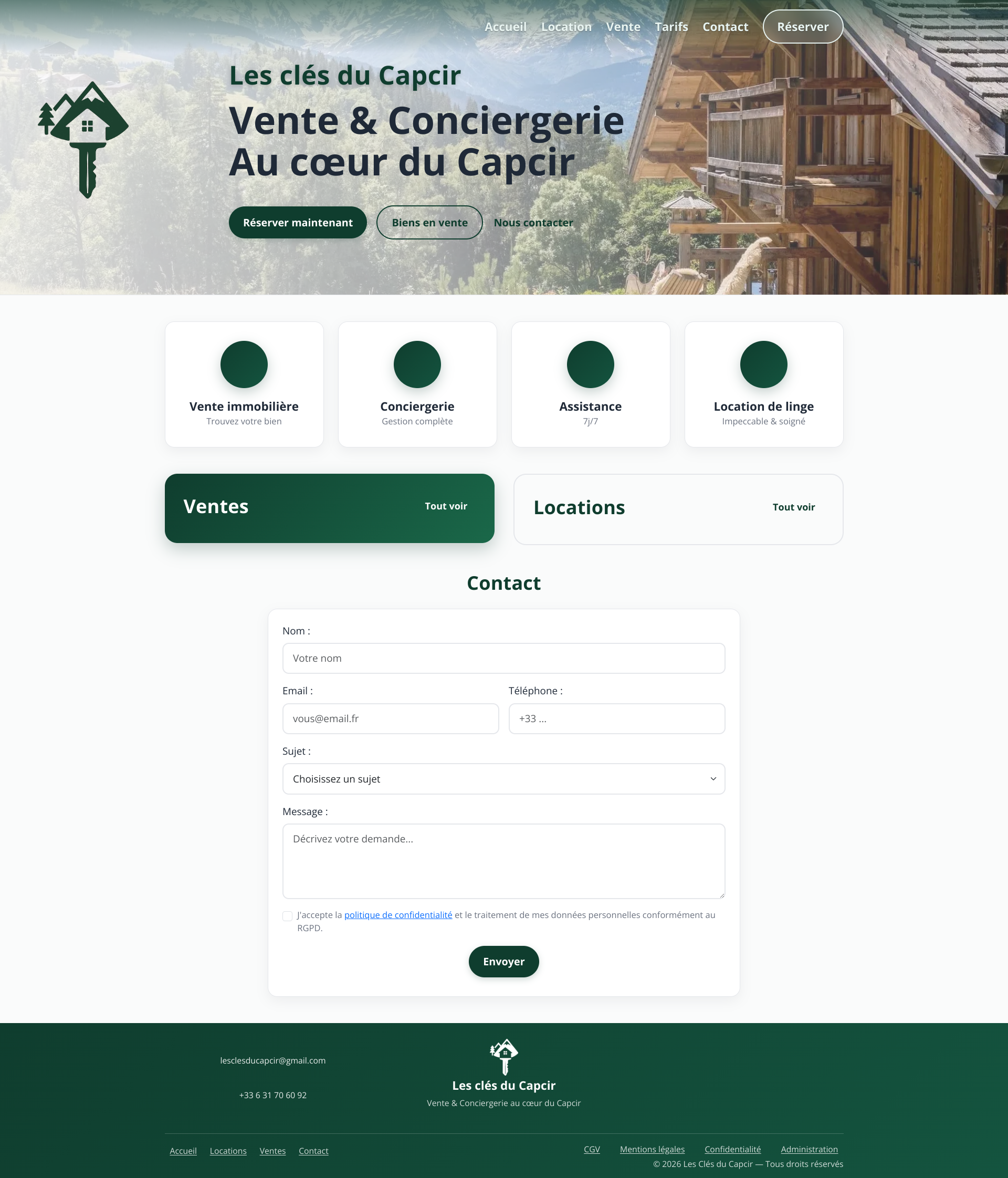 Aperçu du site
