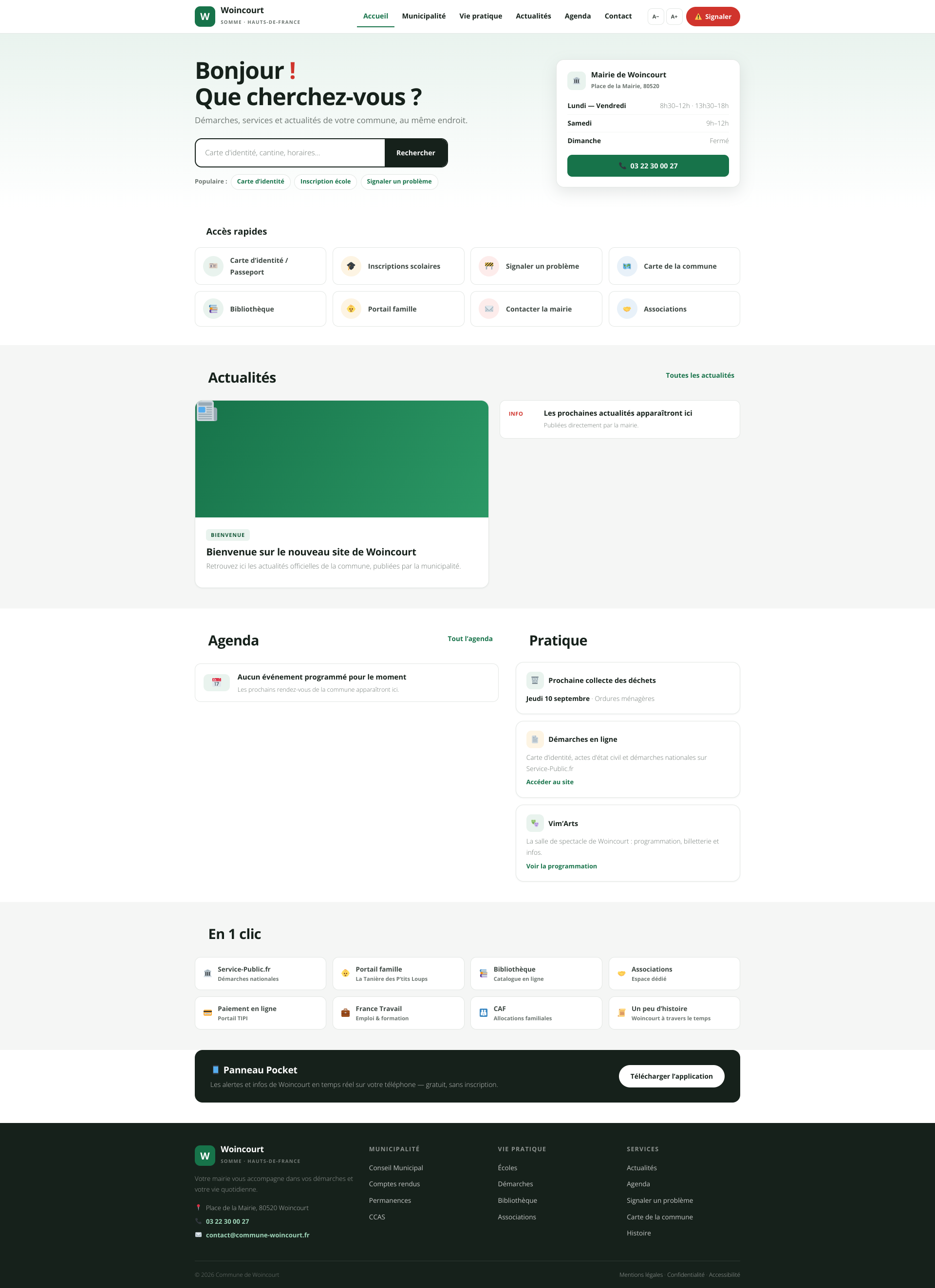 Aperçu du site