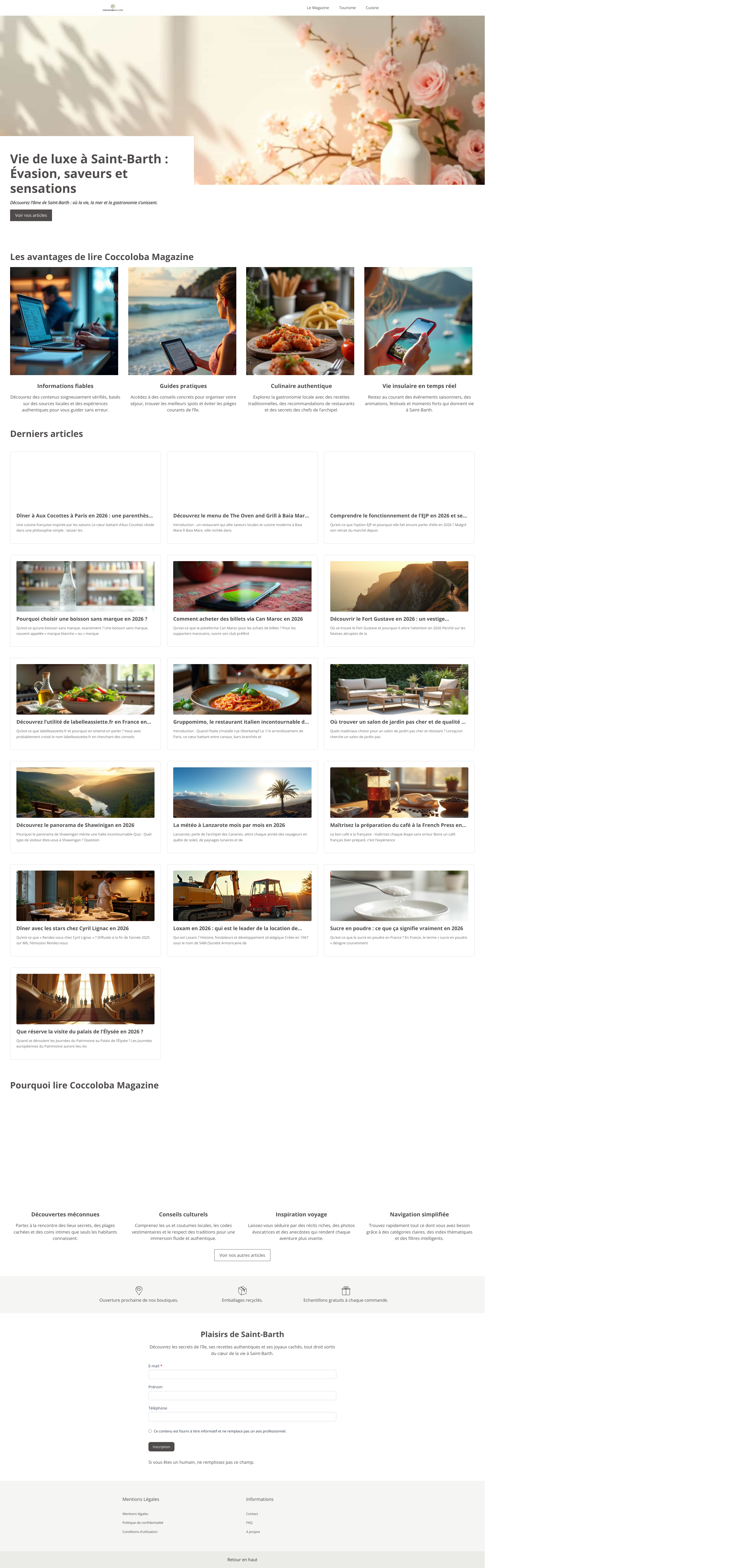 Aperçu du site