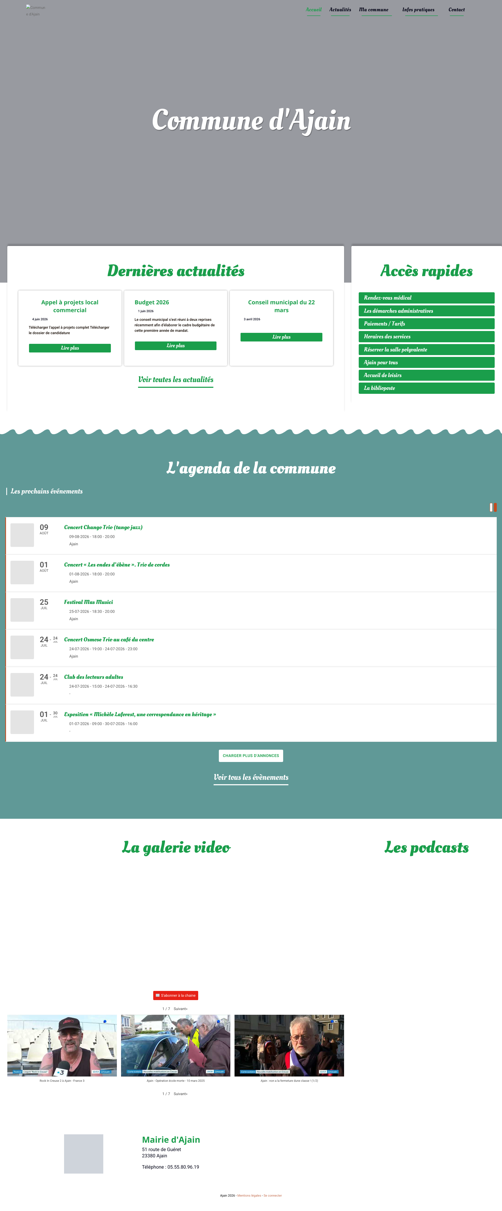 Aperçu du site