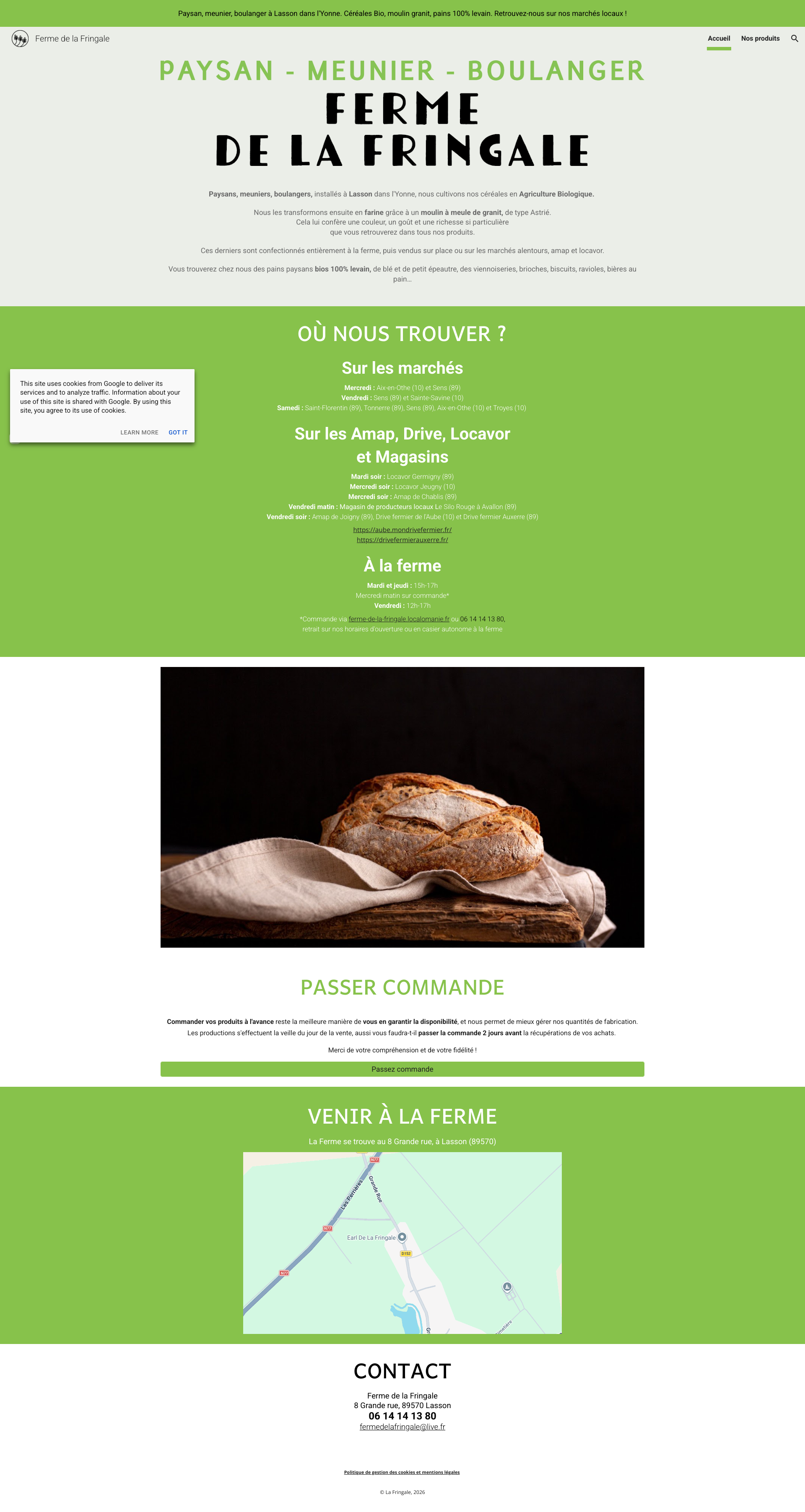 Aperçu du site