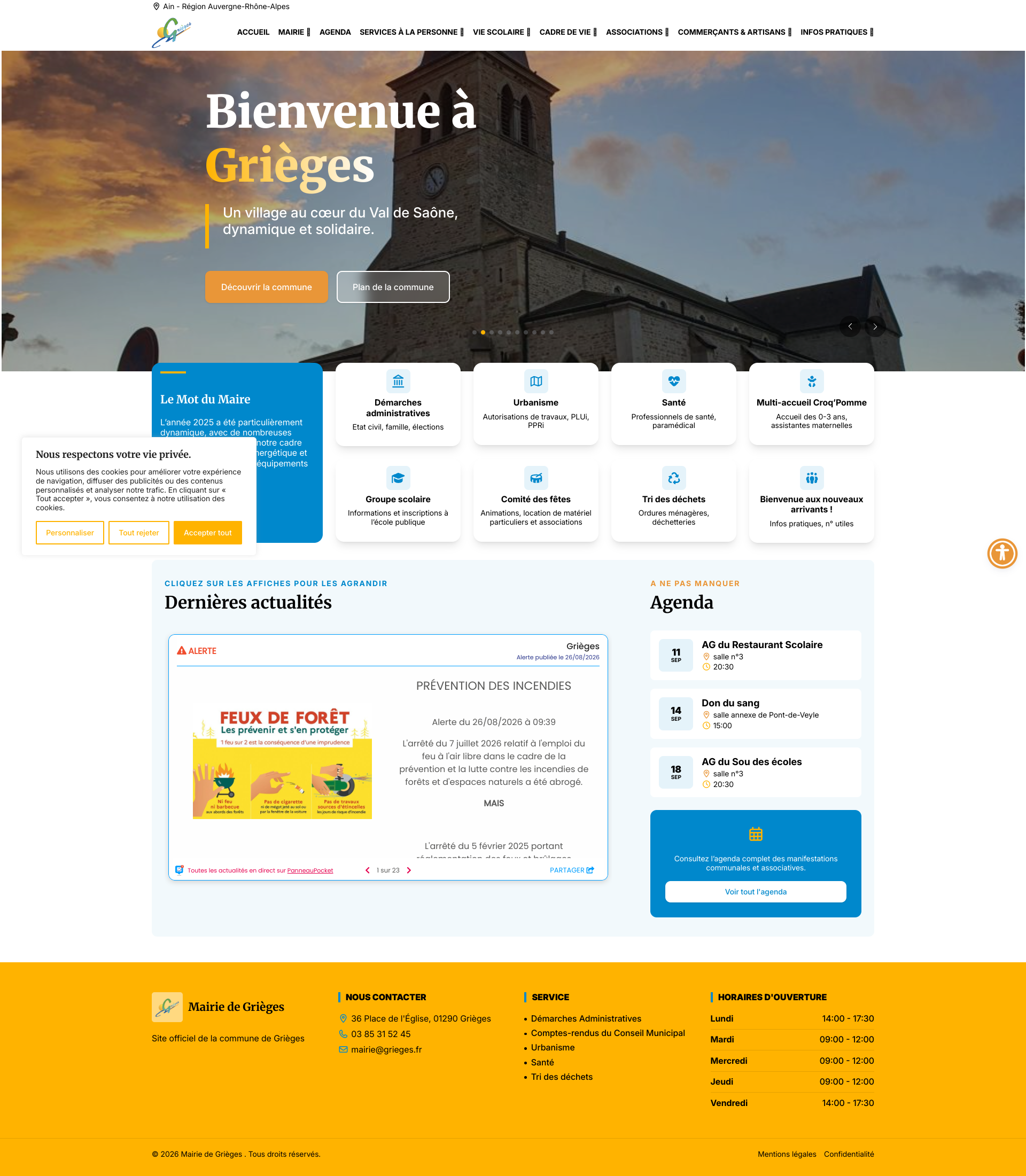 Aperçu du site