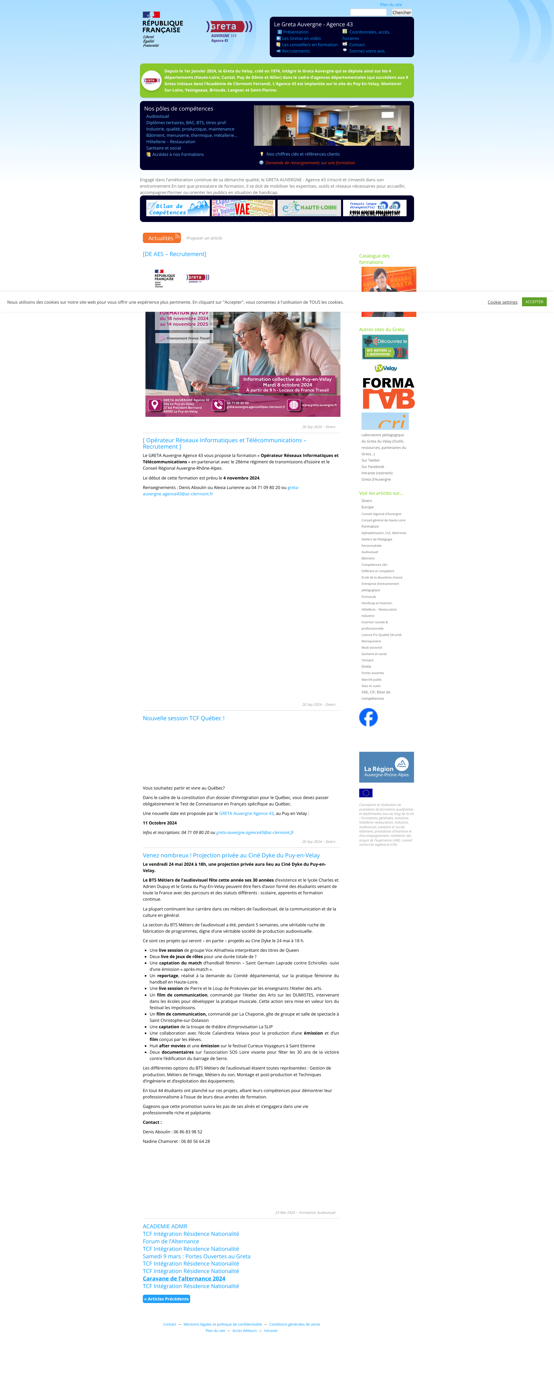 Aperçu du site