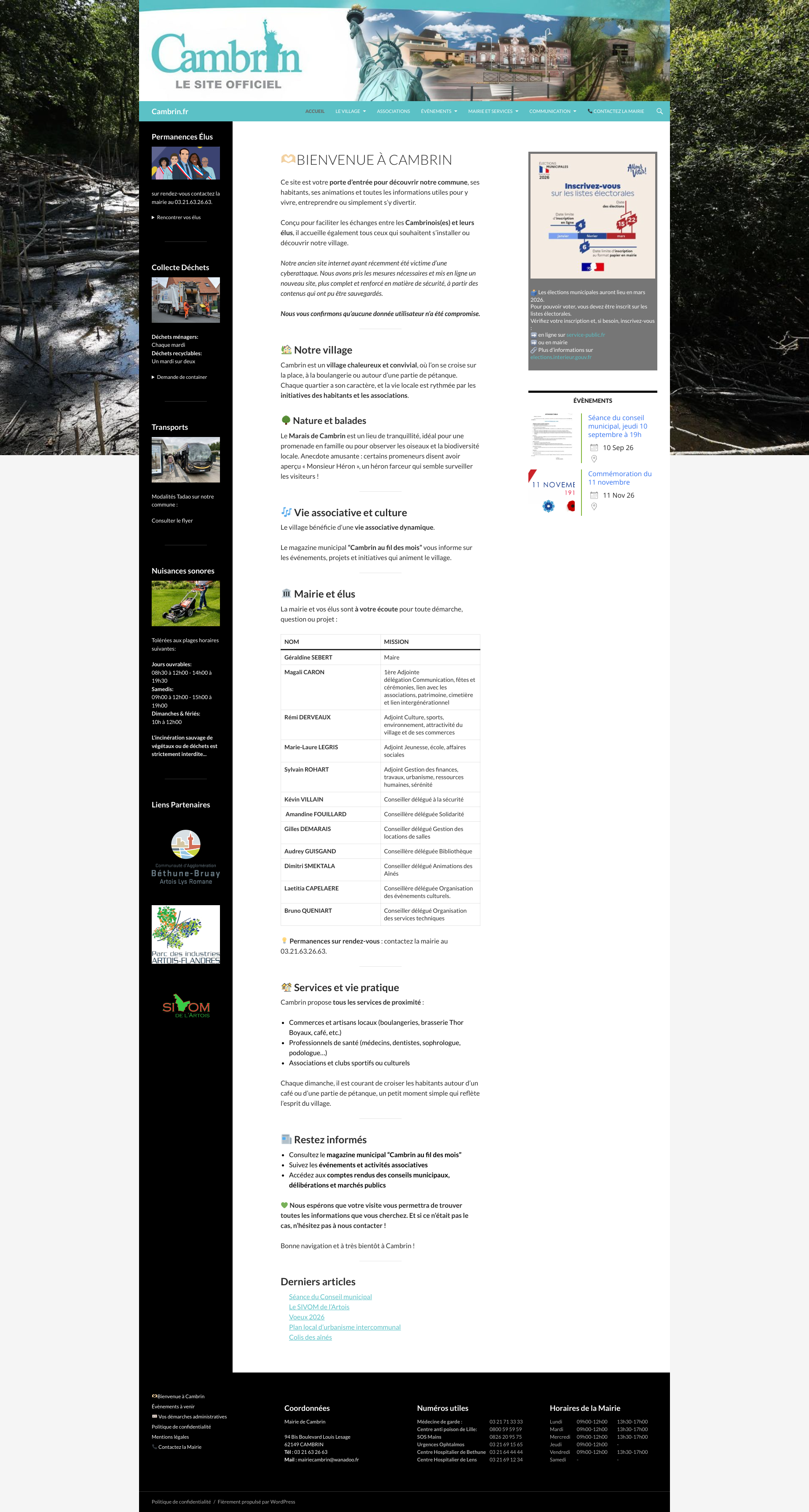Aperçu du site